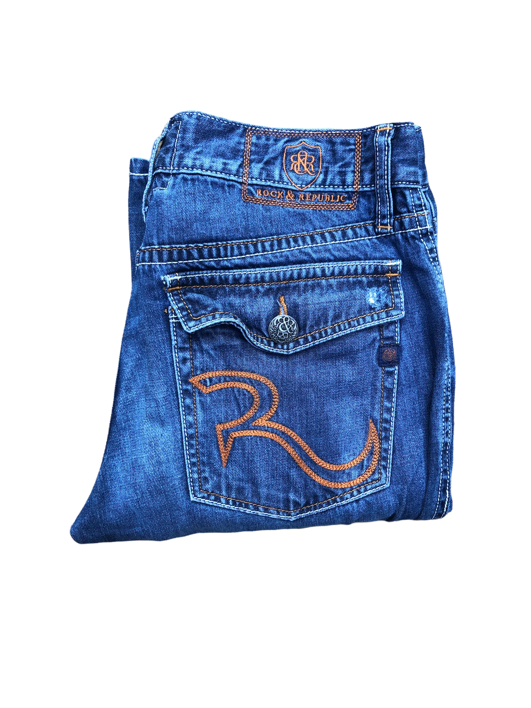 Vintage Rock & Republic Embroidered Jeans Size 30 Blue