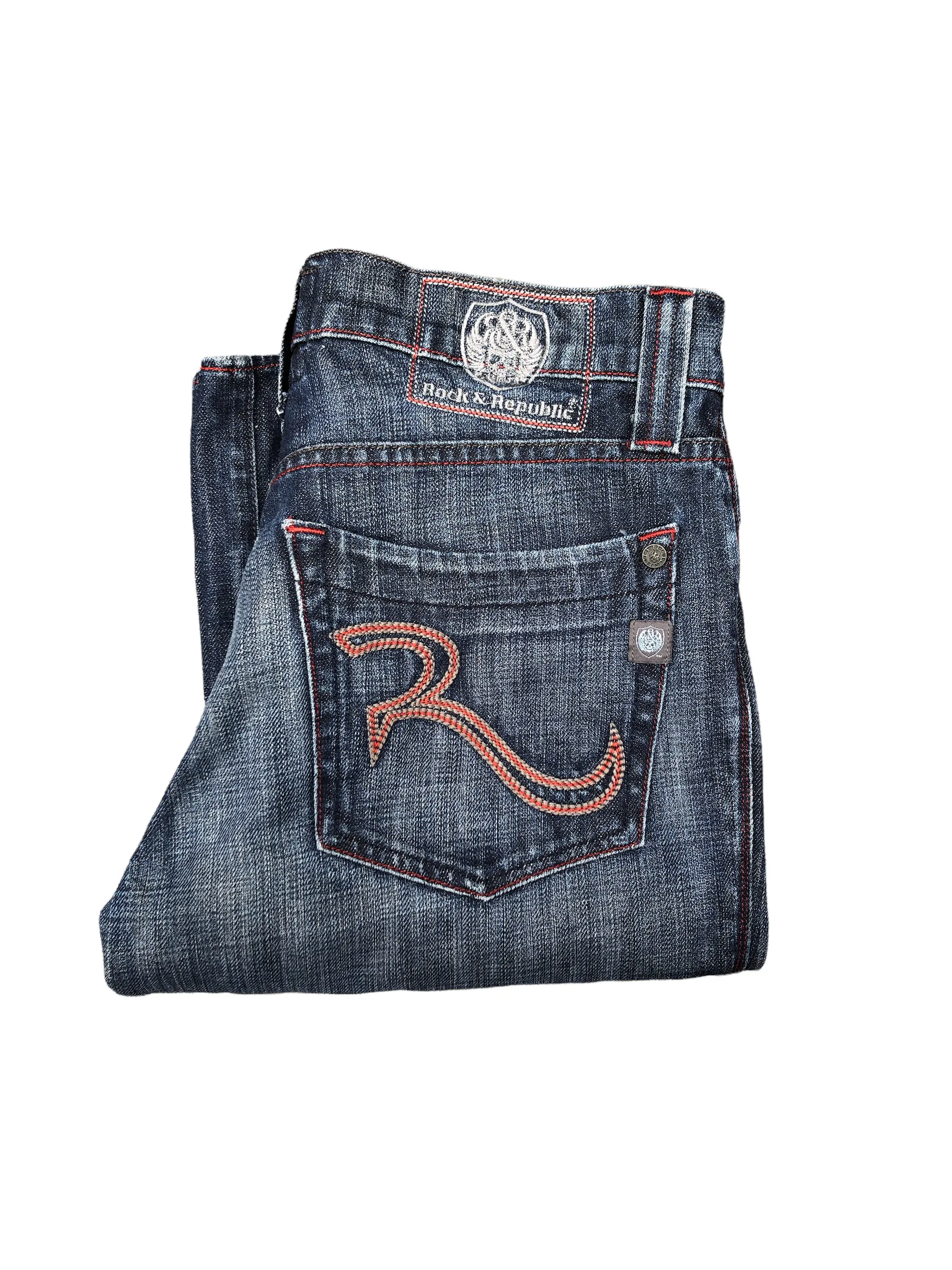 Rock & Republic Embroidered Jeans Size 31 FLOYD Blue