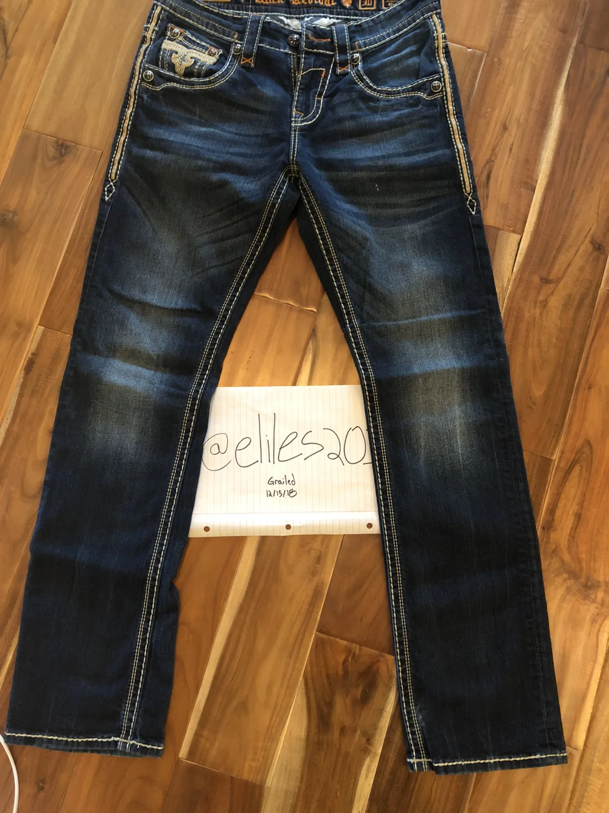 Rock Revival jeans with red accents
