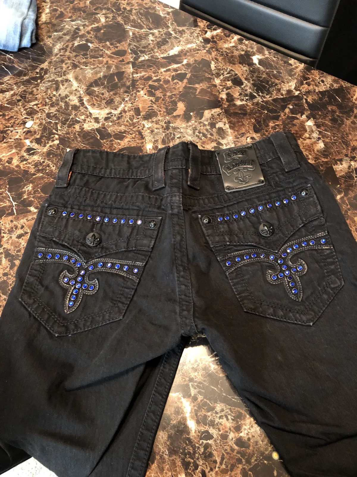 Black rock revival jeans