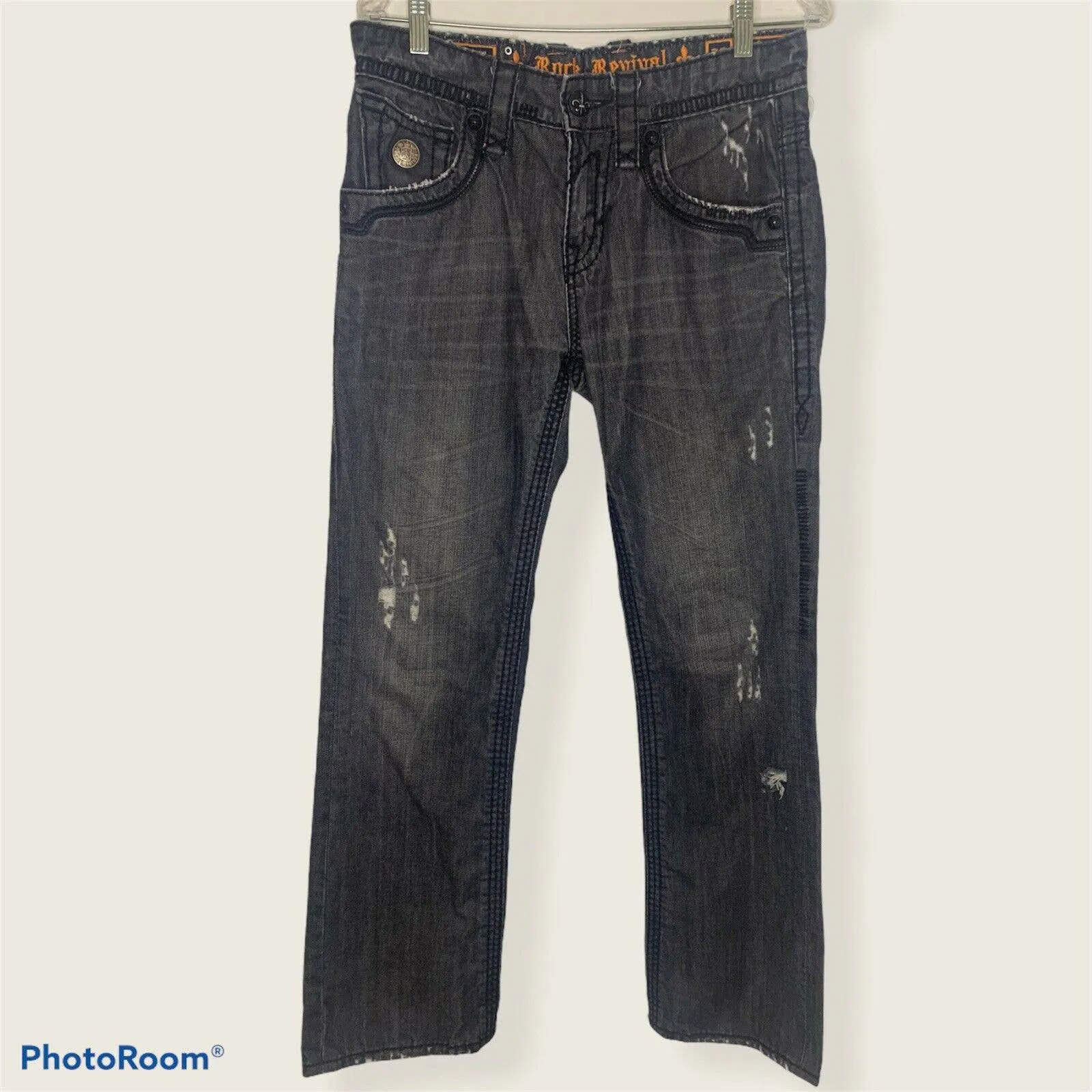 Rock Revival Jeans Jason B3 Boot Bootcut Black Distressed