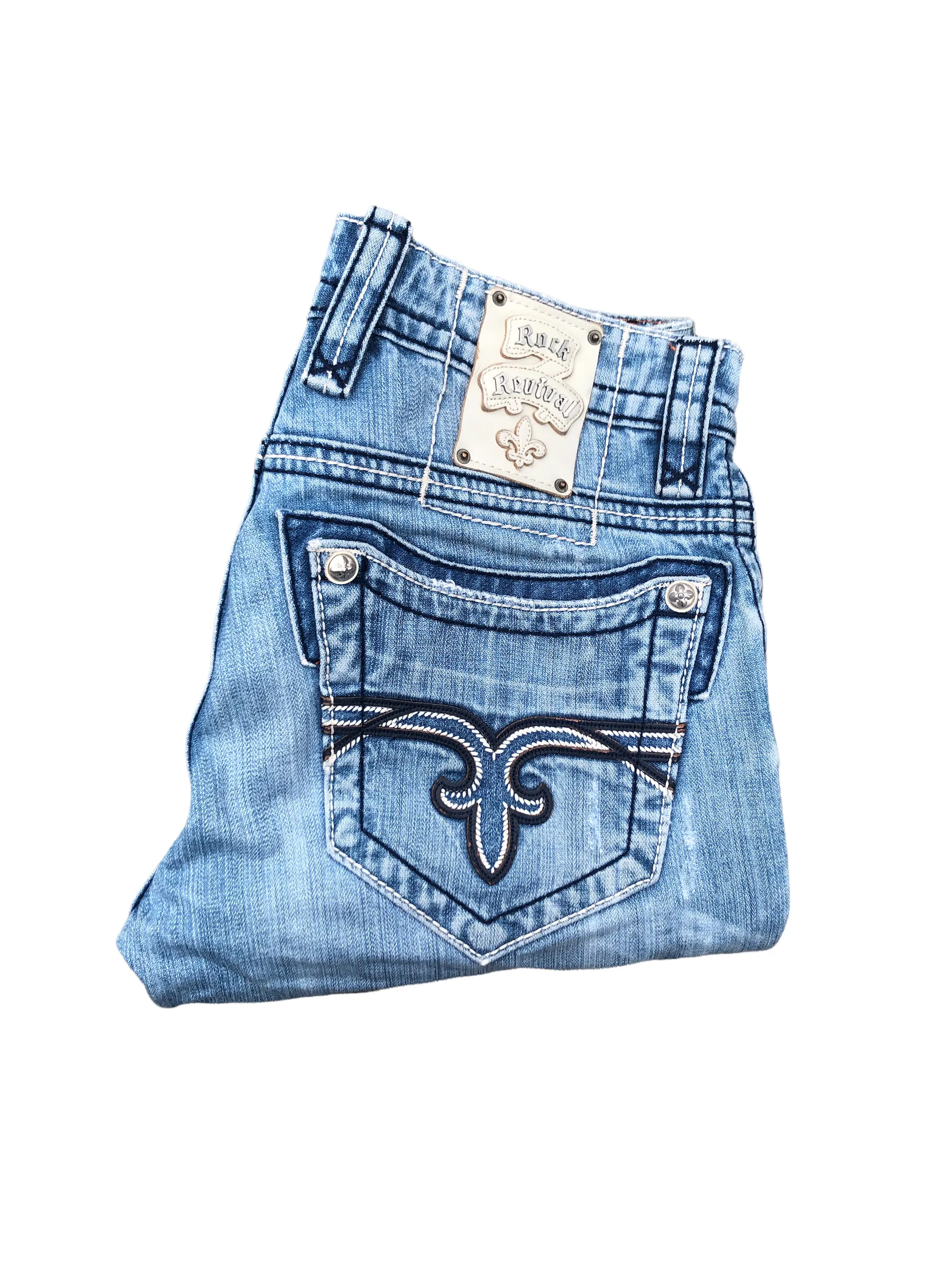 Vintage Rock Revival Embroidered Jeans Size 30 PATRIK
