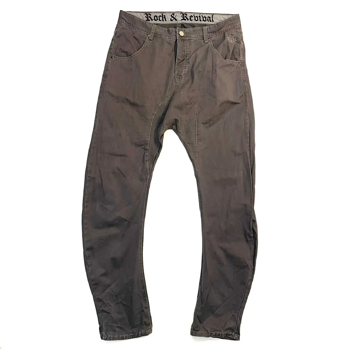 Rock Revival grey trousers jeans vintage drip y2k