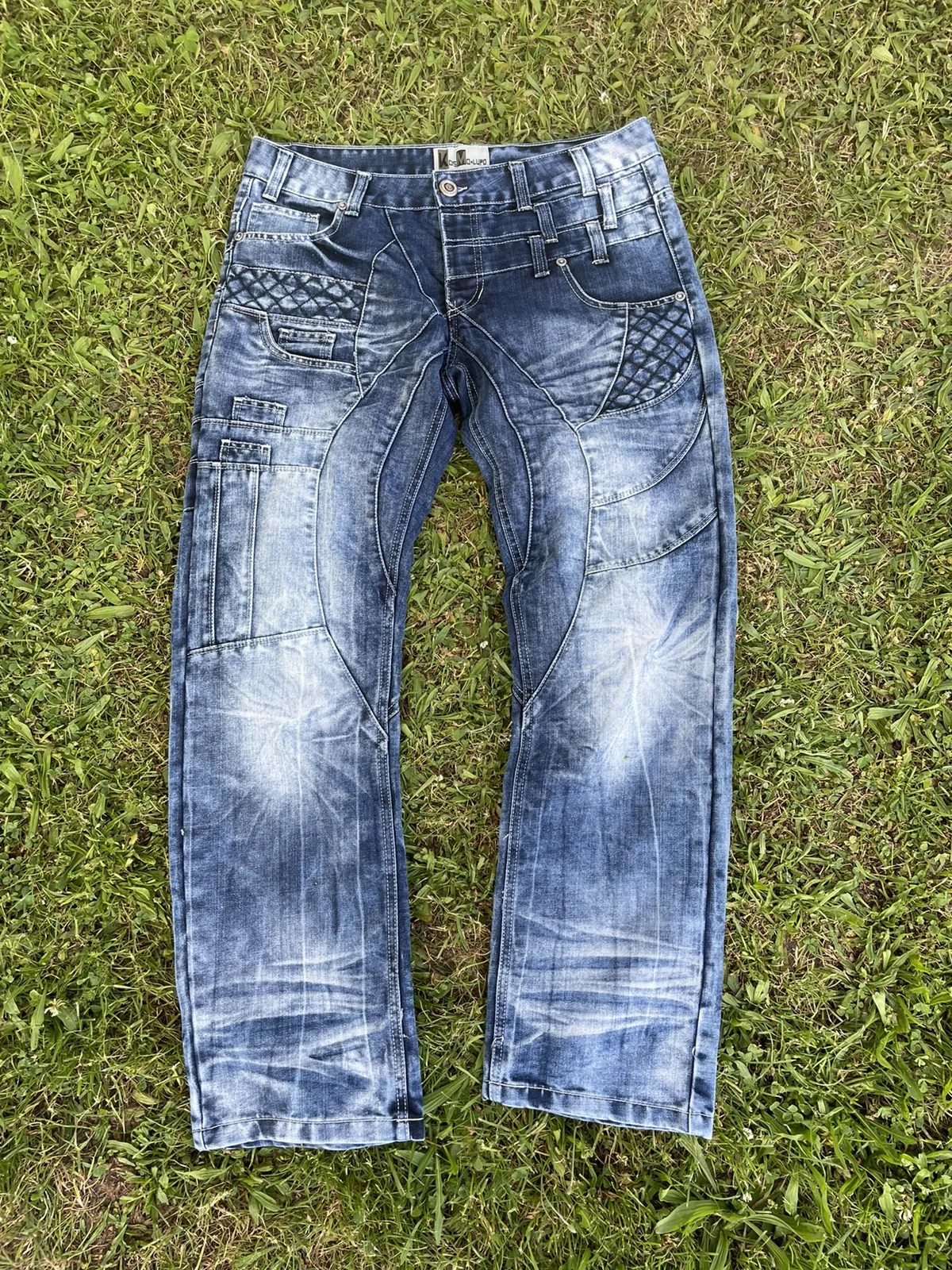 Kosmo Lupo Denim Jeans Blue Multipockets Rare Size 34