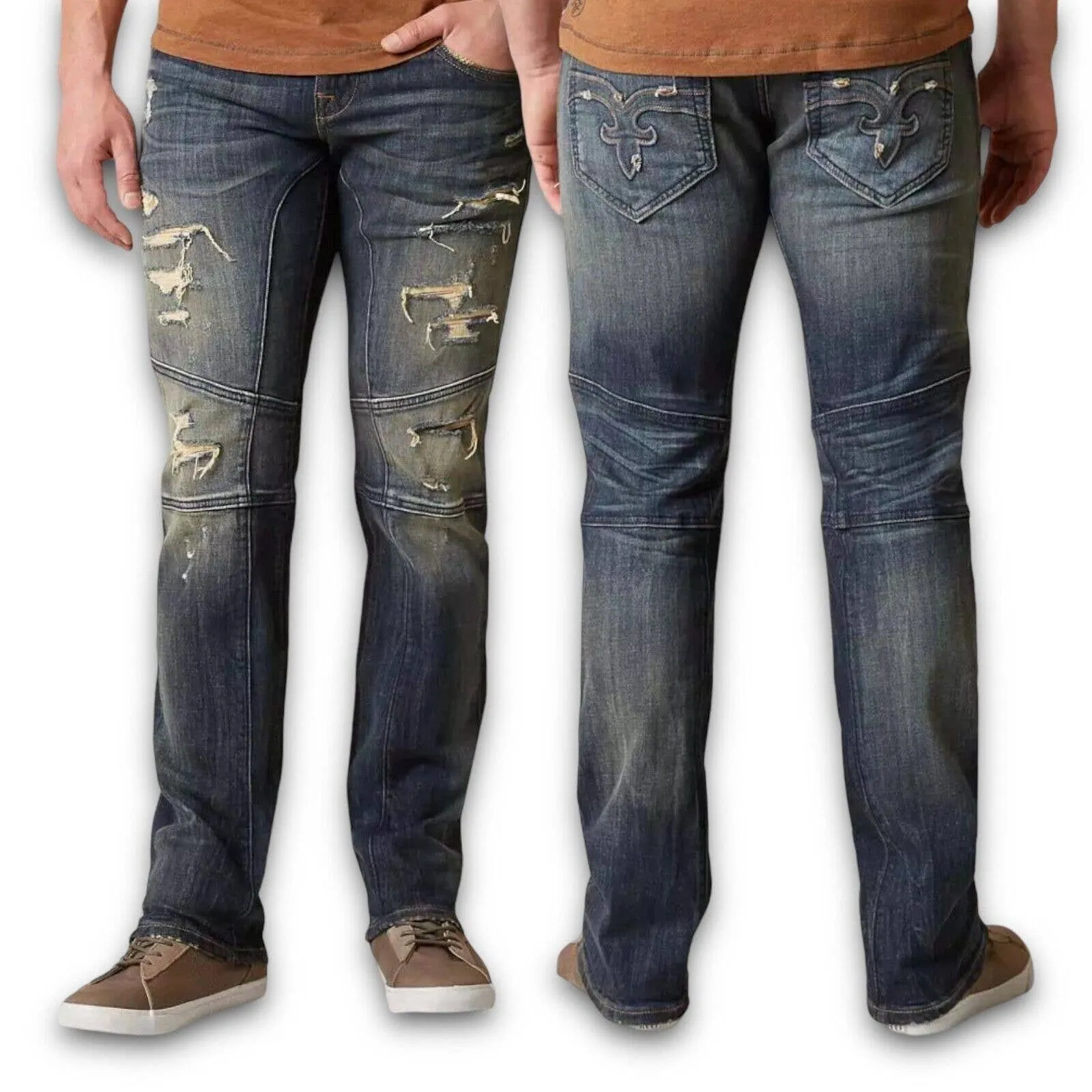 Rock Revival Phiox Slim Straight Stretch Denim Jeans 28x32