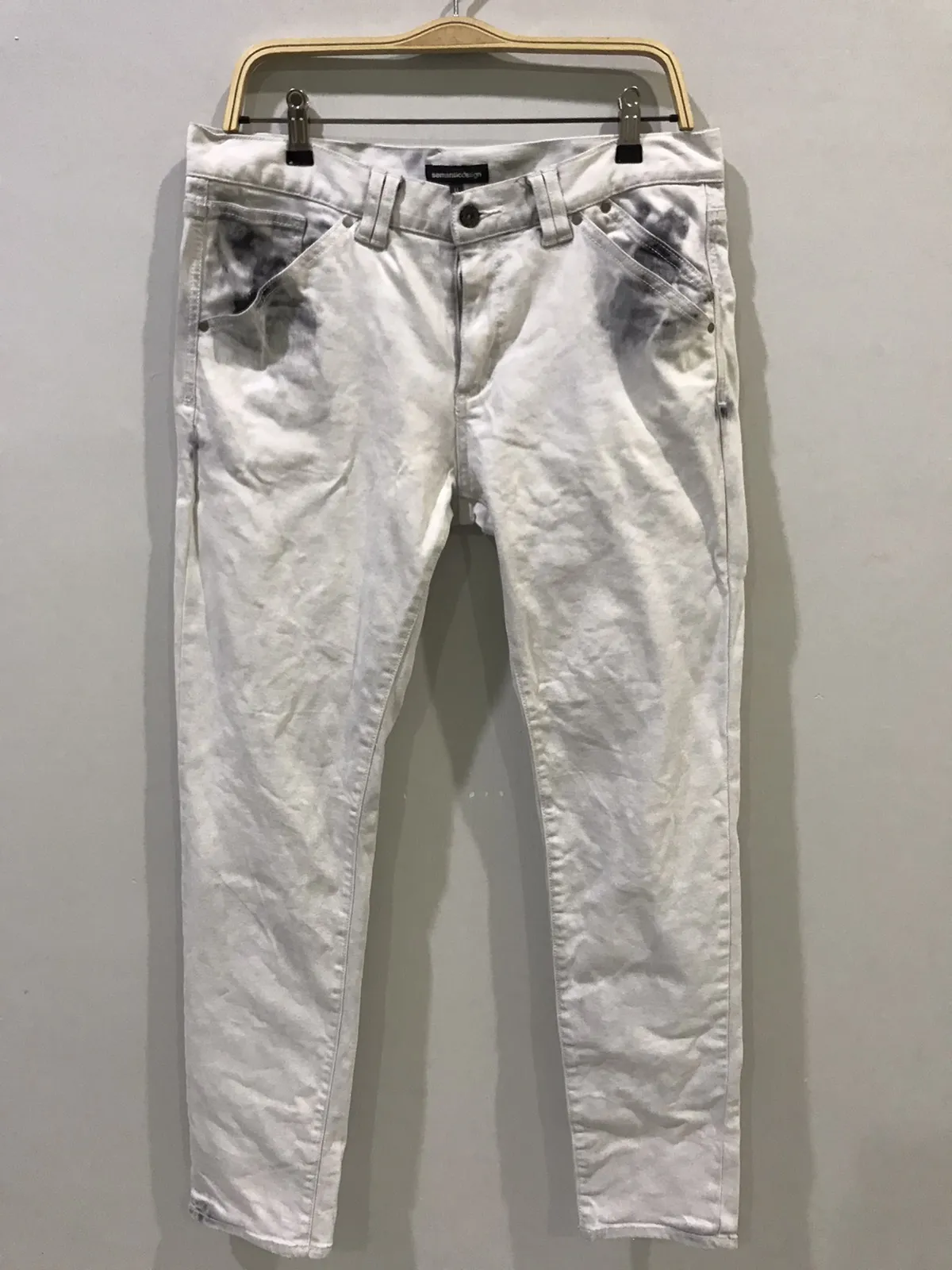 semantic design Japan Bleached Black Skinny Denim