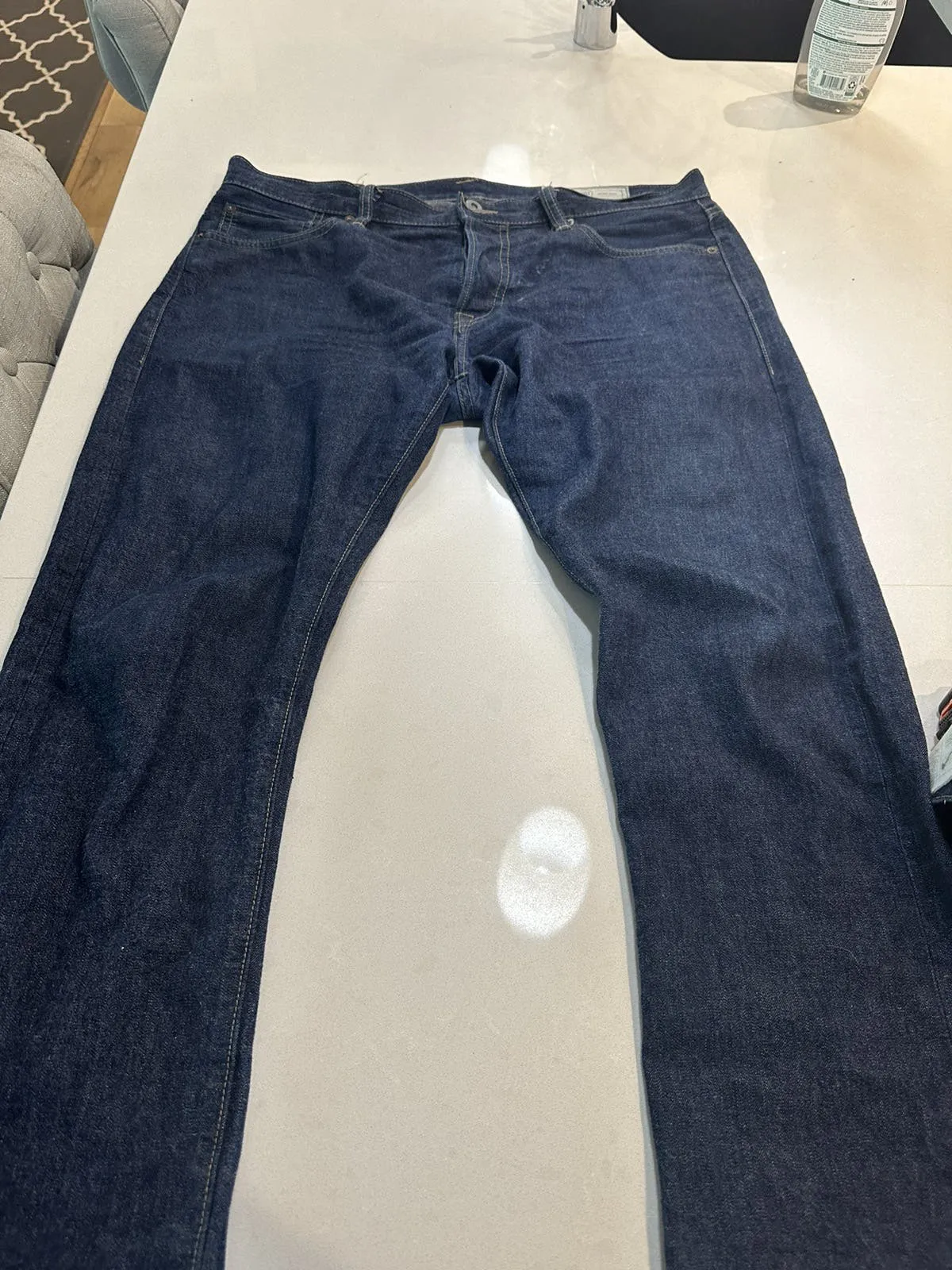 Very light denim about 9 ounces