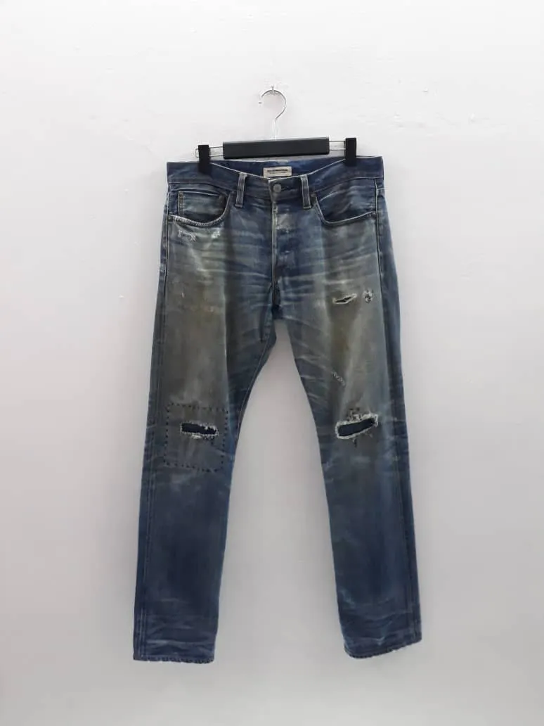 Ron Herman Selvedge Denim Disstressed Straight Fit