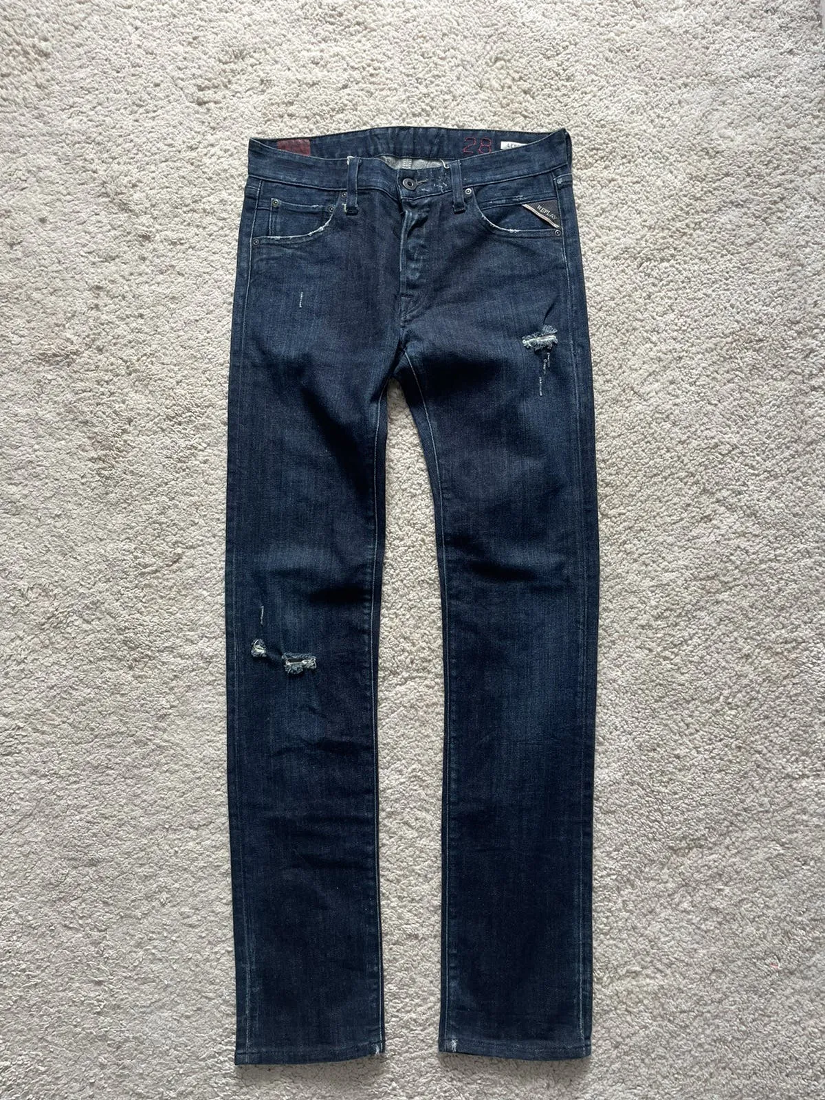 Vintage Replay Distressed Punk Style Denim