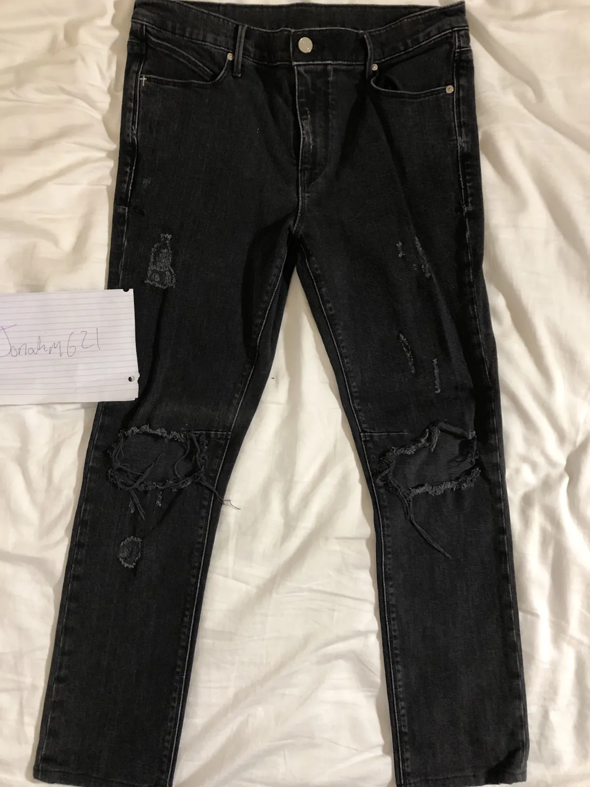Black Distressed Denim