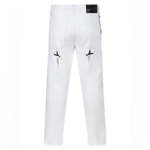 $425 RtA x 21 SAVAGE BRYANY SKINNY WHITE JEANS SZ 40