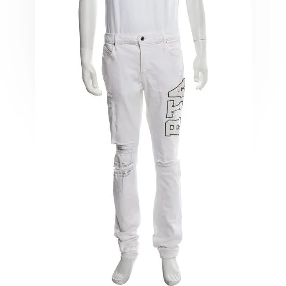 $543 NWT RtA WHITE COLLEGIATE SKINNY DESIGNER DENIM JEANS 40