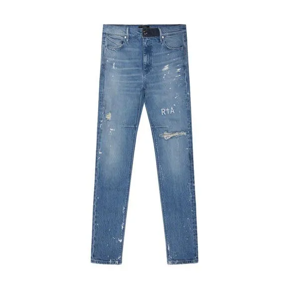 $450 RtA CLAYTON PINTUCK DISTRESSED DESIGNER DENIM JEANS 31