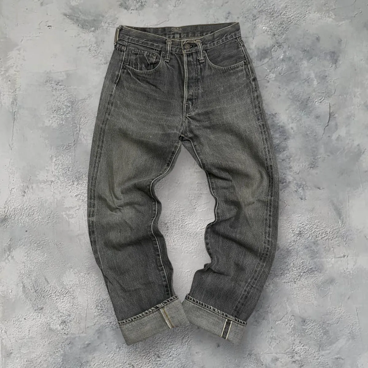 Vintage 90’s Big E Denime Selvedge Jeans “black” Hard to fin