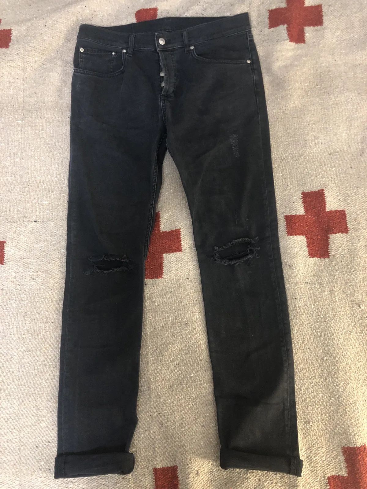 Sandro black distressed jeans