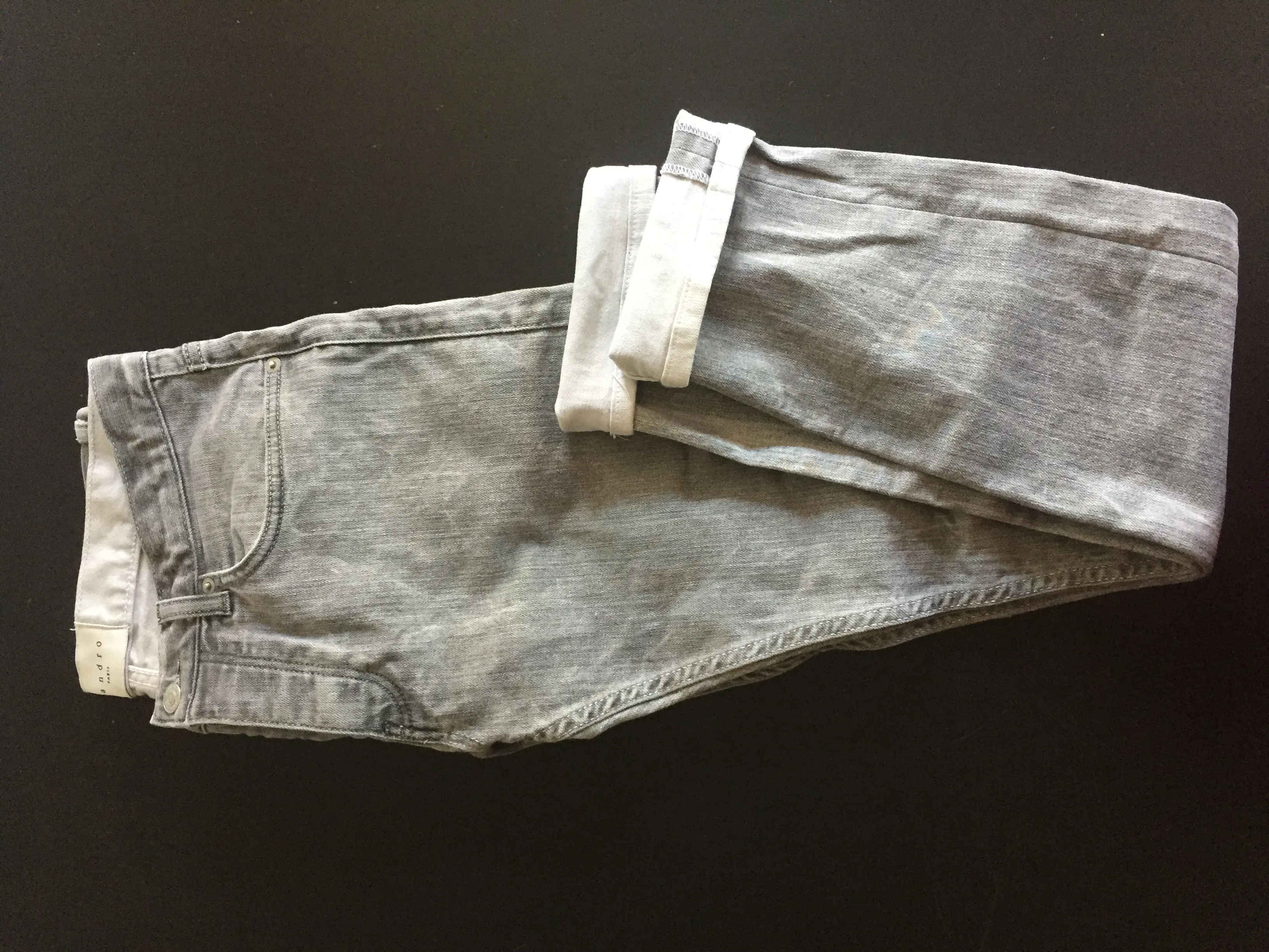 Sandro Paris Grey & White Denim Jeans