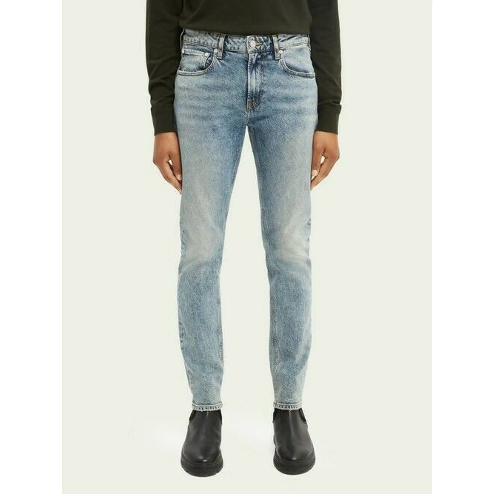 Scotch & Soda Men's Amsterdam Blauw Skim X Slim In Acid Wash