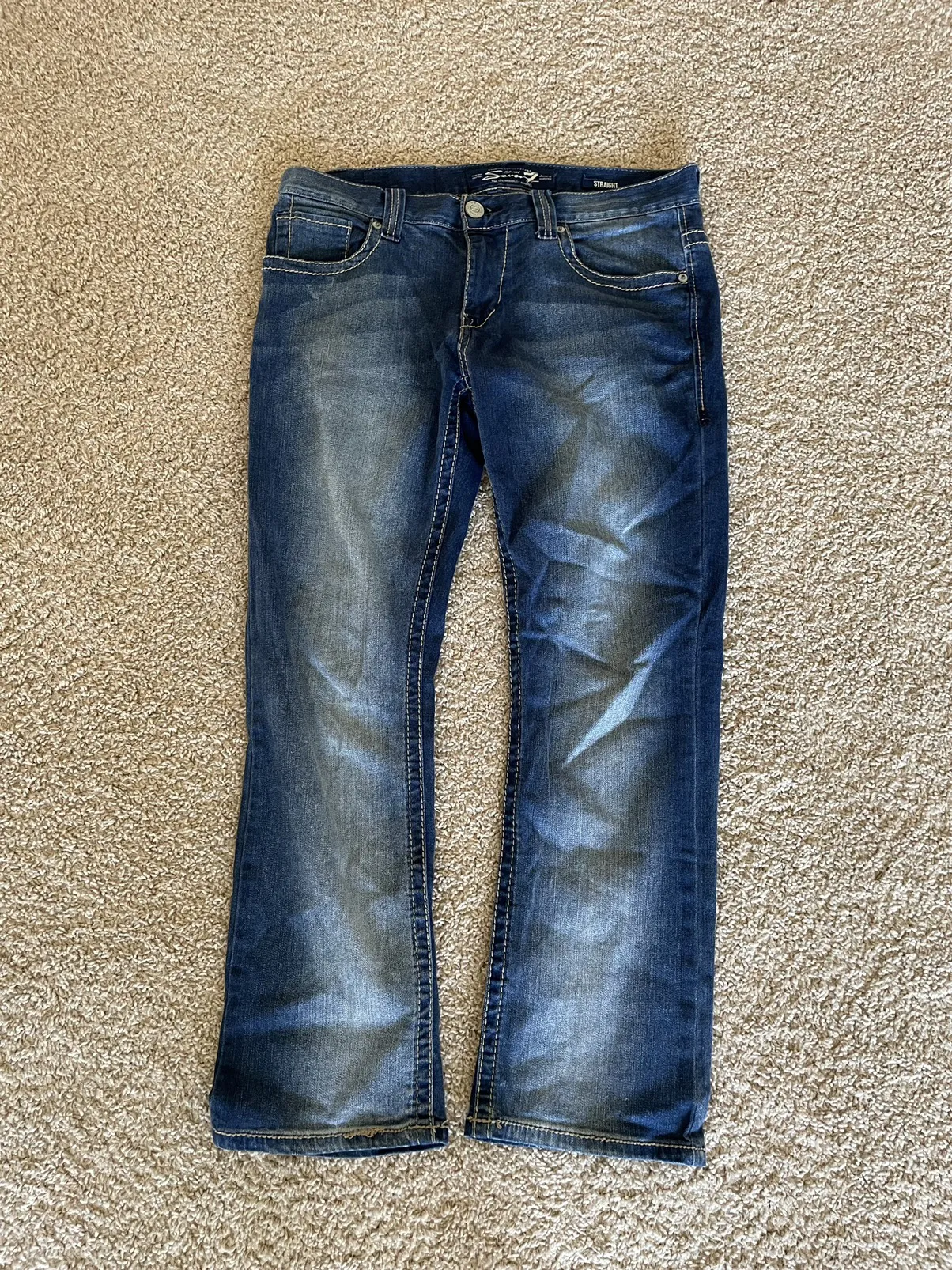 Faded Seven 7 Blue Jeans