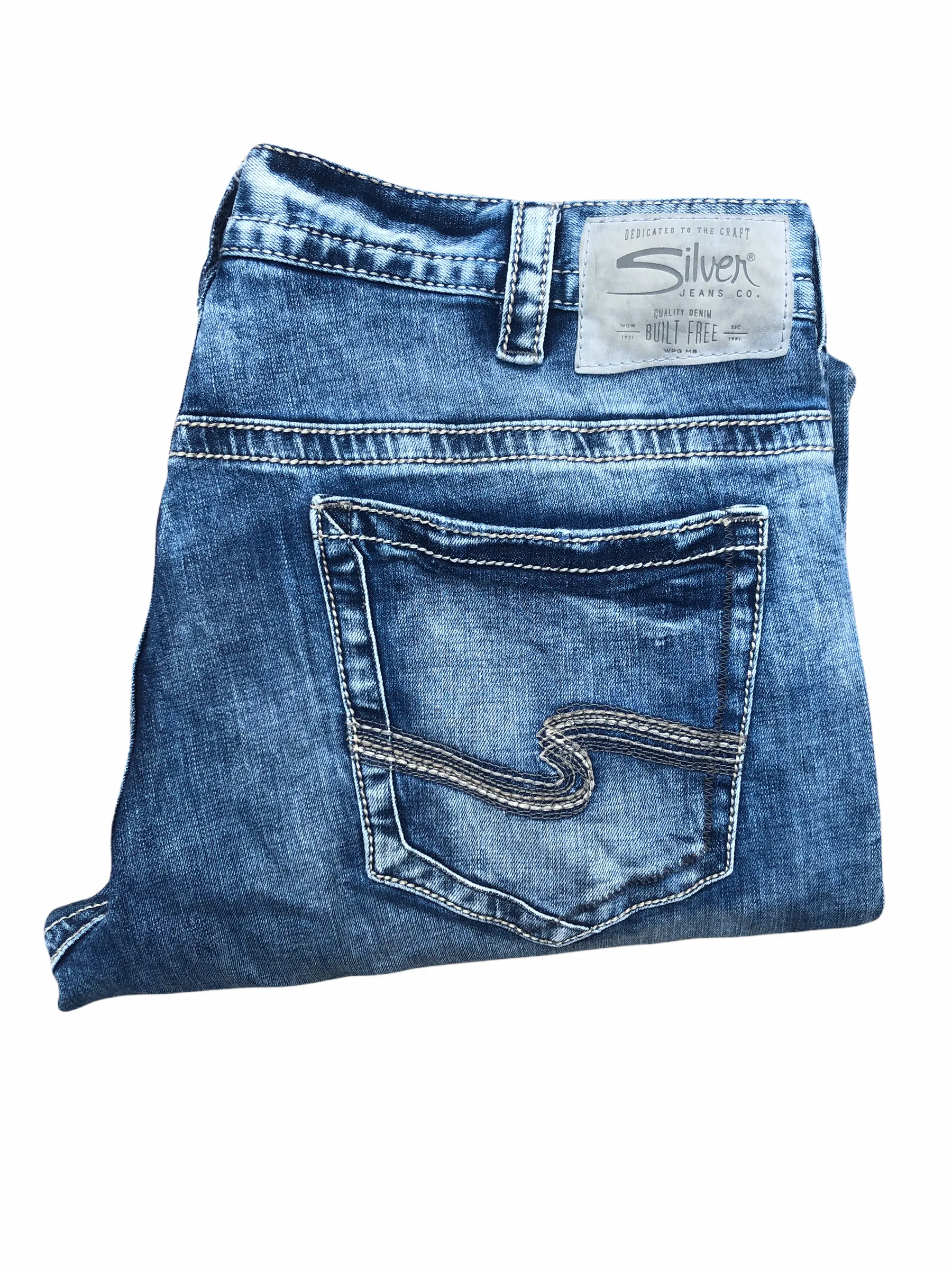 Vintage Silver Jeans Size 38 GORDIE Style Blue