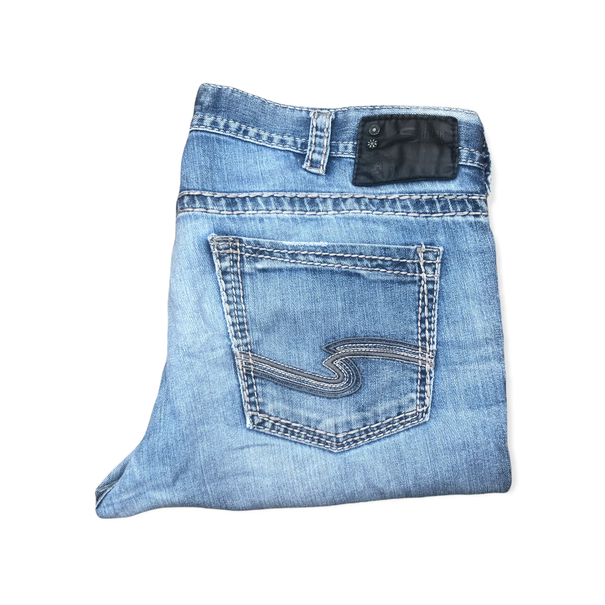 Vintage Silver Denim Jeans Size 38 Conrad Blue RARE