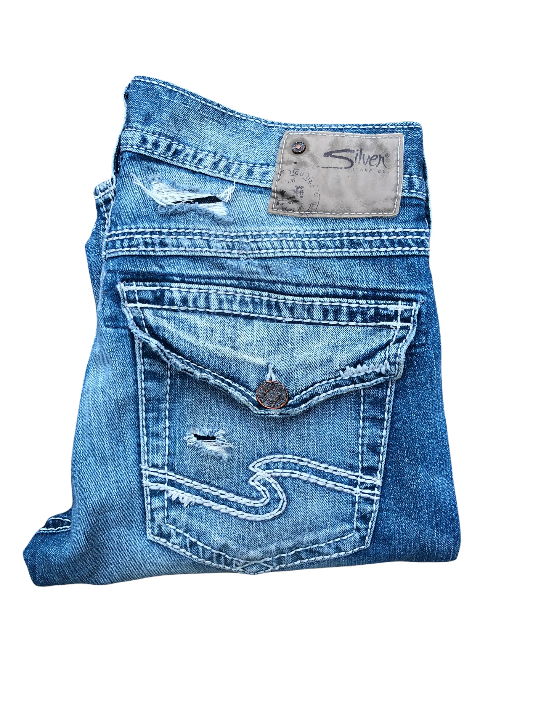 Vintage Silver Jeans Size 31 Zac Blue Flap