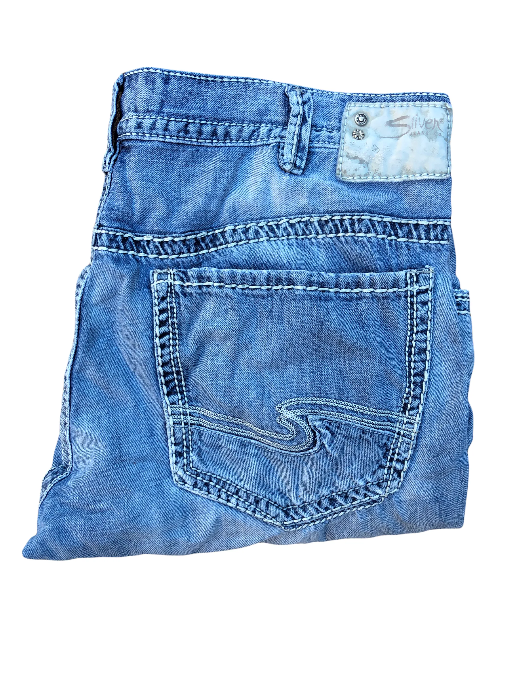 Vintage Silver Jeans Embroidered Denim Size 40 Blue