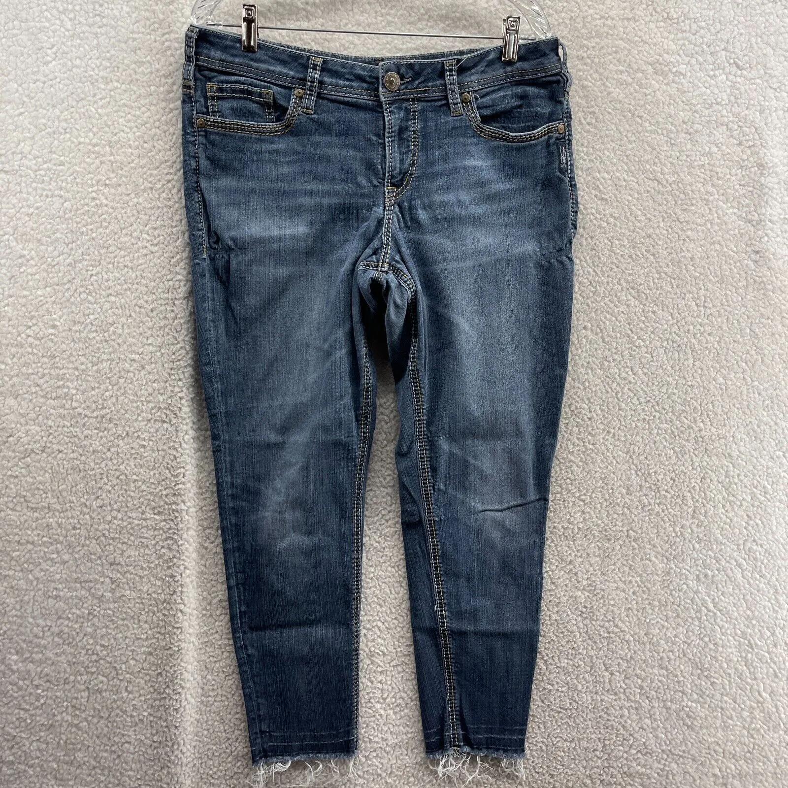 Silver Jeans Co. Suki Mid Super Skinny Jeans Denim Blue Mens Size 16 x 27.5L