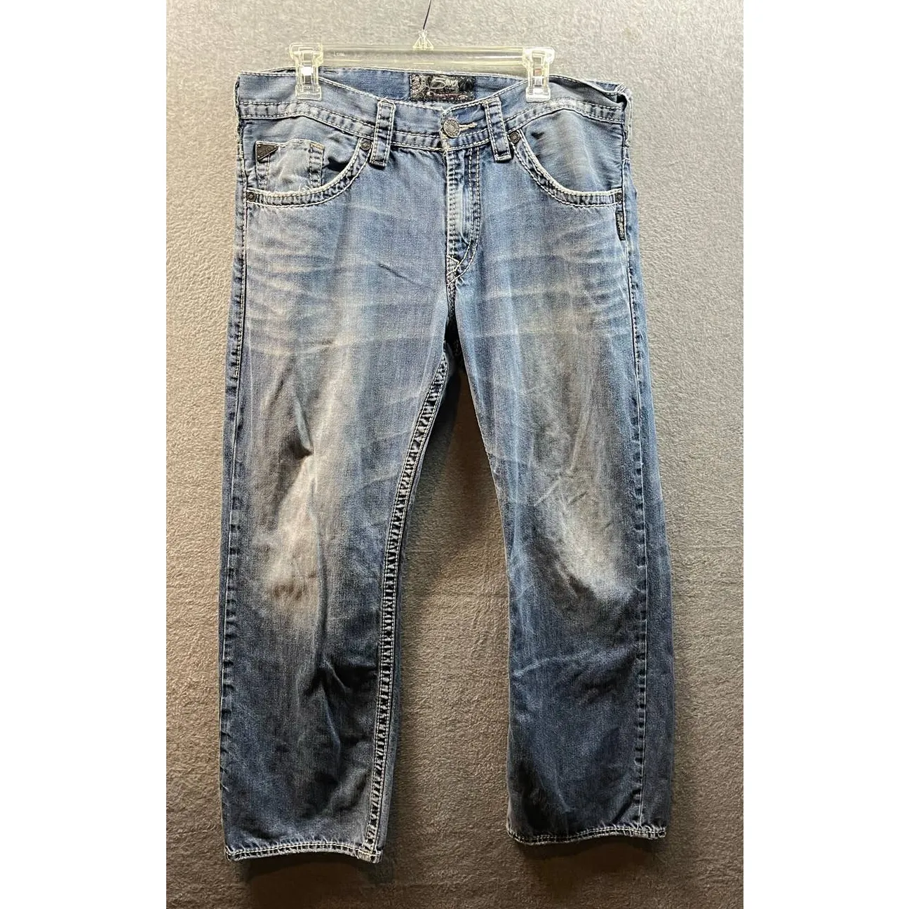 Silver Jeans Zac Relaxed Straight Leg Mens 36x32 Vintage