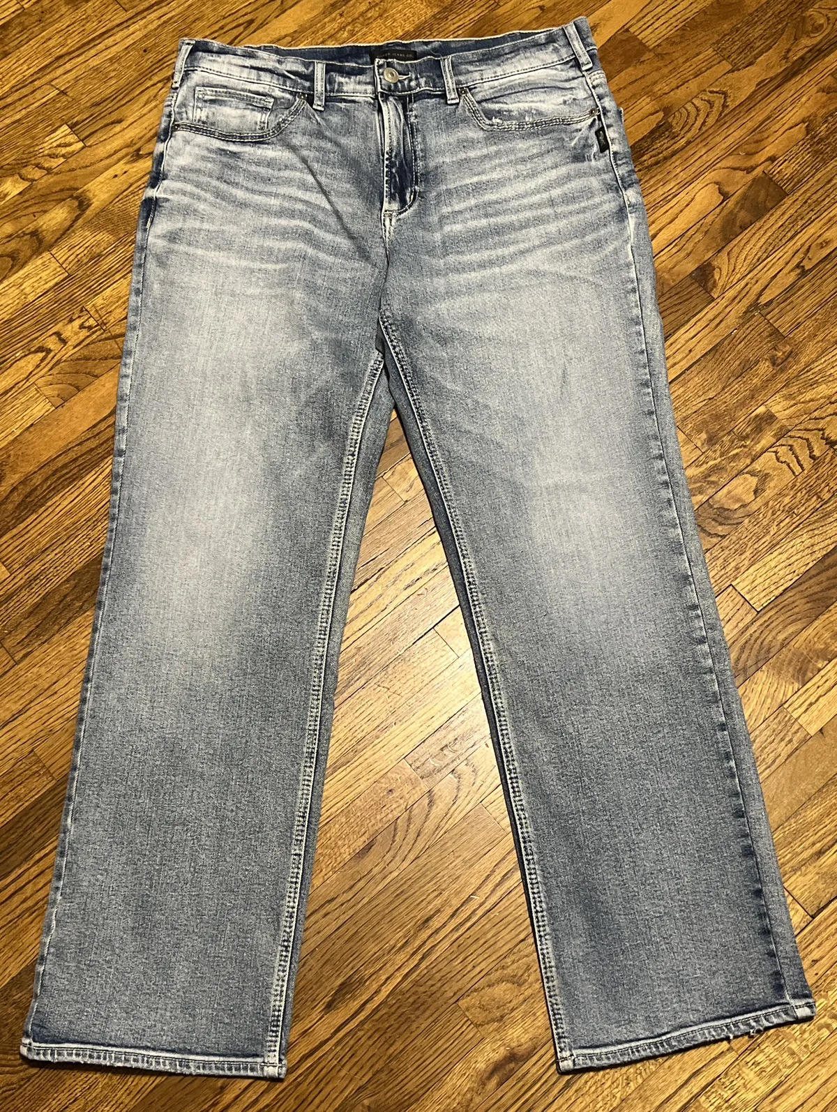 Silver Jeans Gordie Mens 34x32 Blue Denim Straight Leg