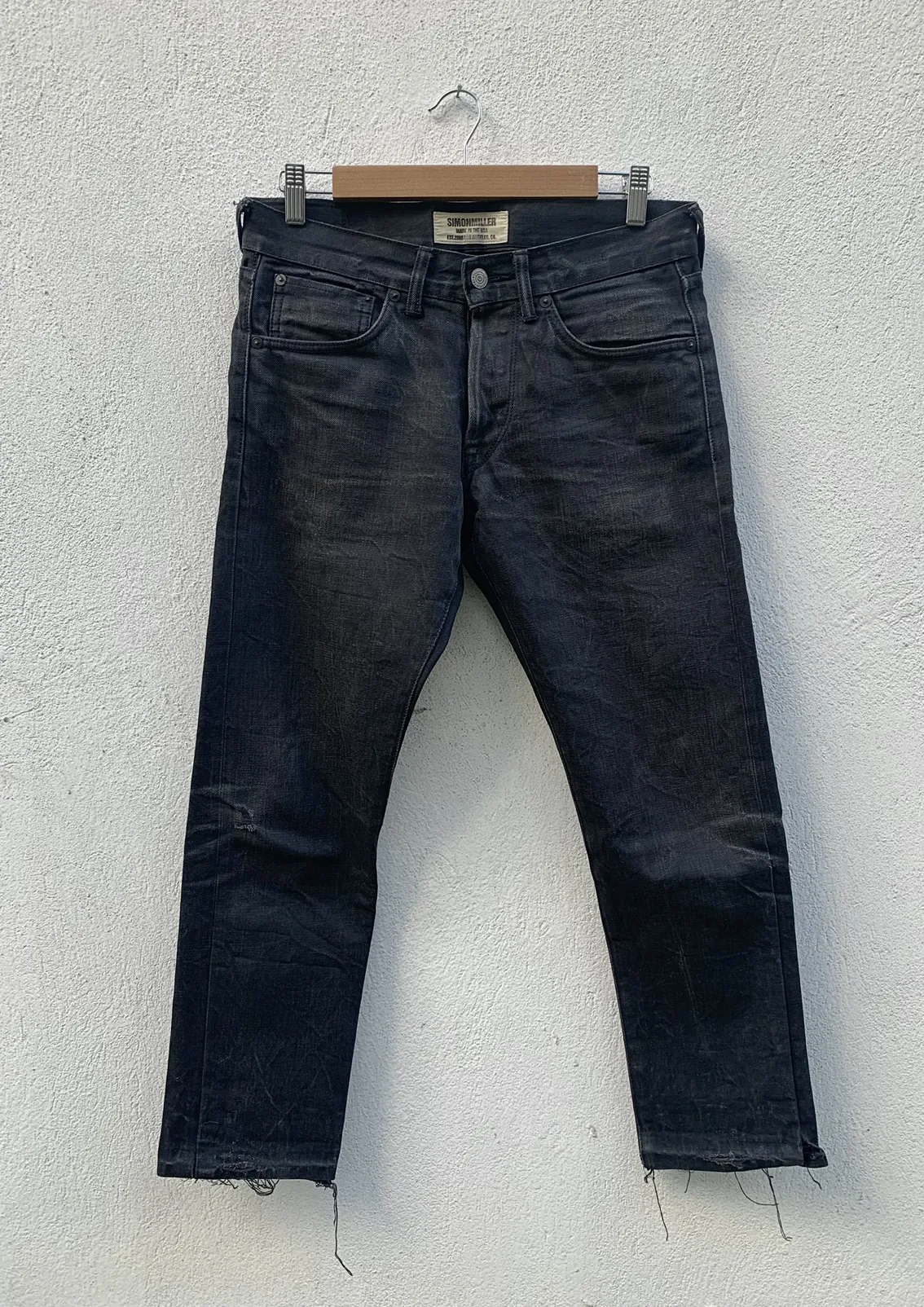 Simon Miller Thrashed Selvedge Japanese Denim M005 Blackout