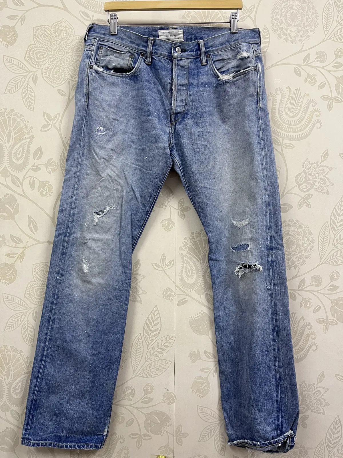 Distressed Simon Miller Blue Redline Selvedge Denim Jeans
