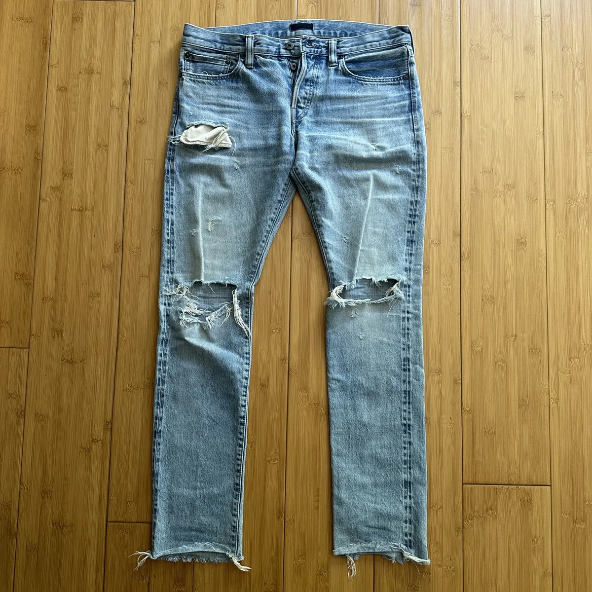Simon Miller Distressed Light Wash Skinny Jeans