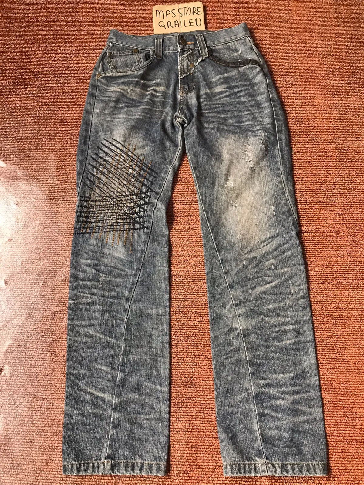 🔻RARE🔻ZERO-X SKULL DISTRESSED ART JEANS