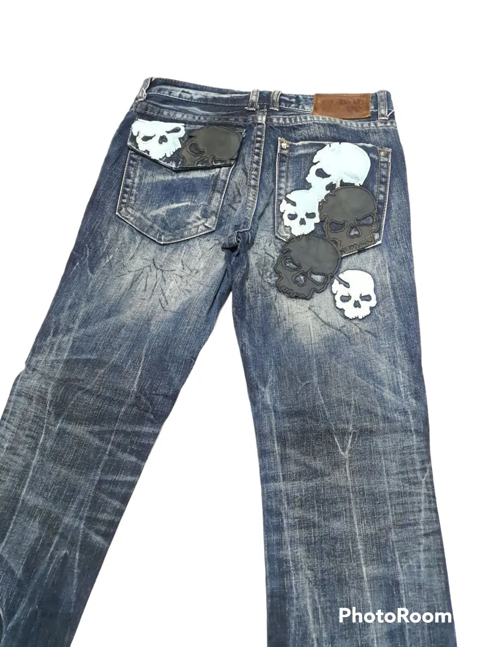 Japan Cloud Skull patches jeans