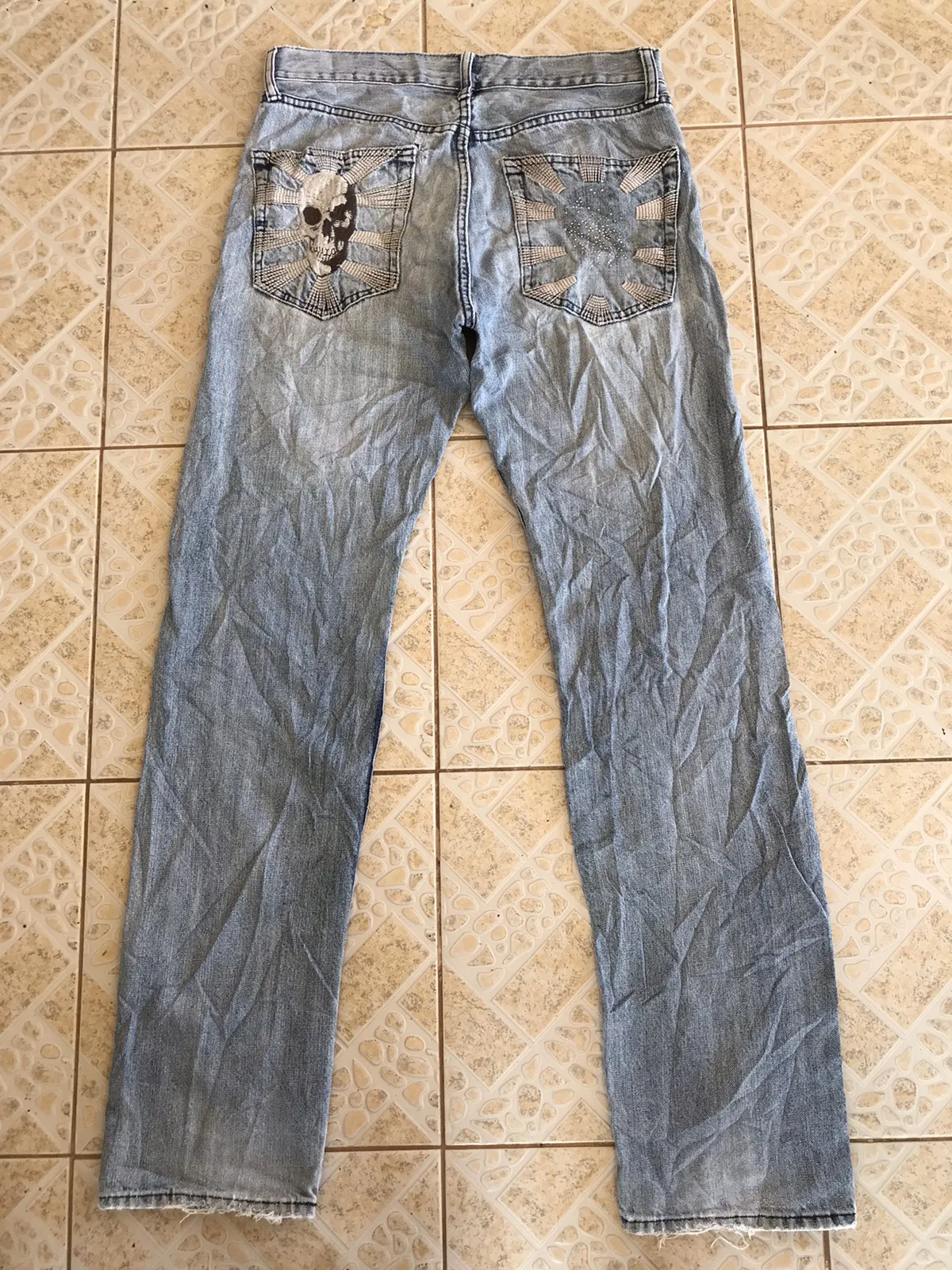 Sorridere Embroidered Skulls Jeans Rockers Denim