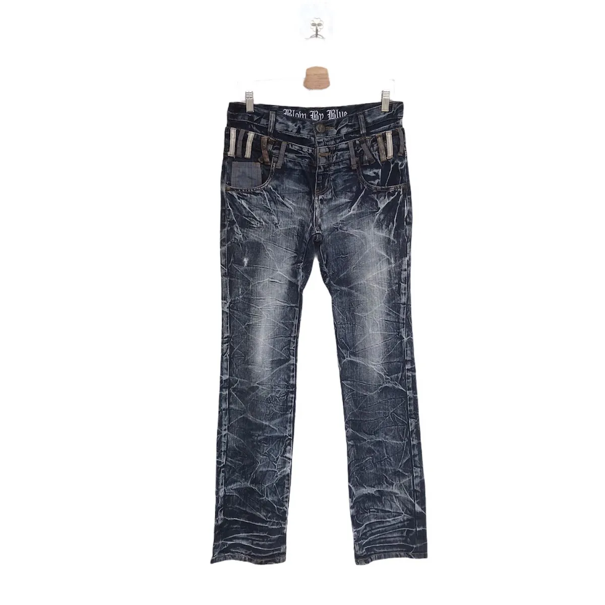 Blow by Blue Mastermind skull inspired denim double waist