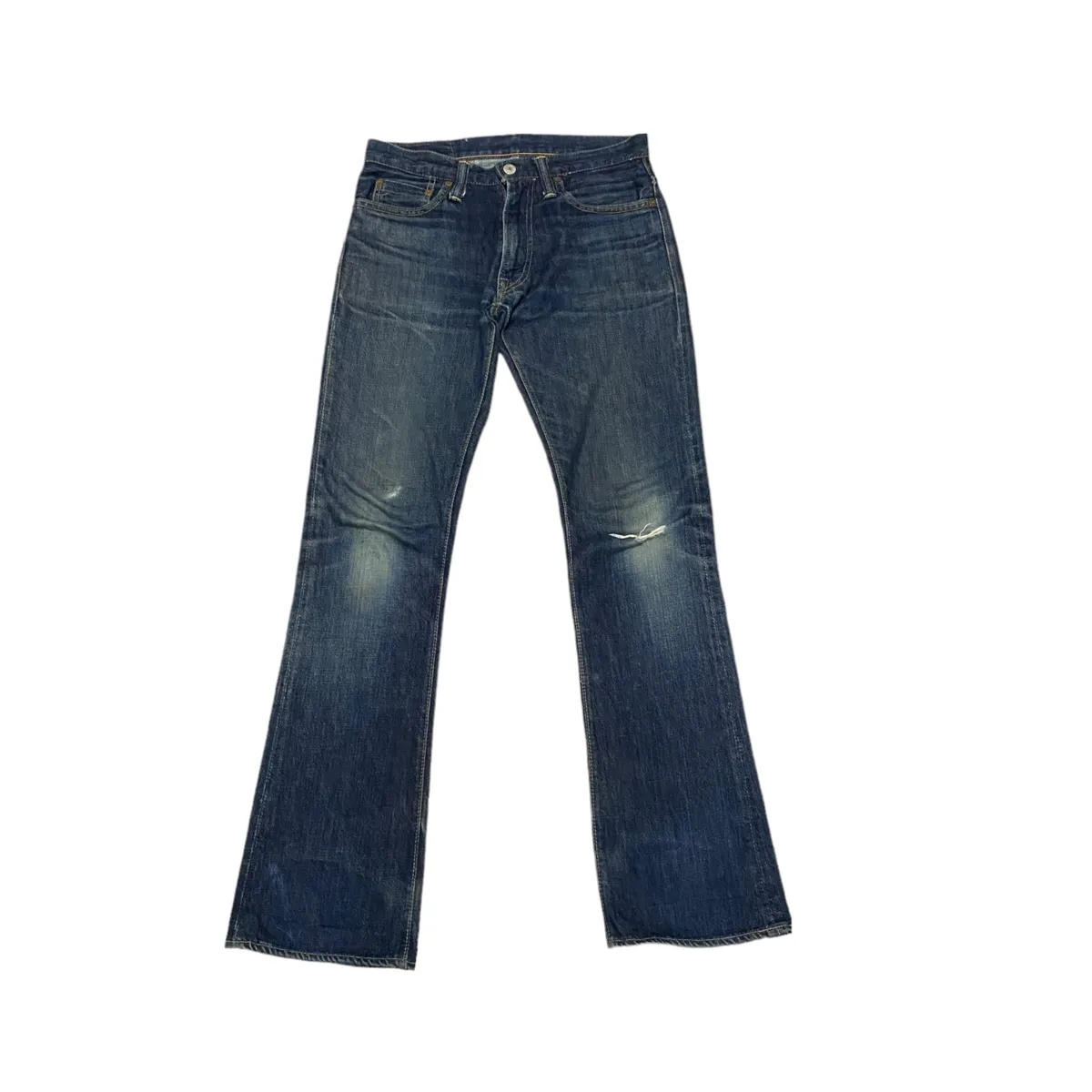 Steals🔥 Vintage Japanese Skulls Ripped Flare Denim Jeans