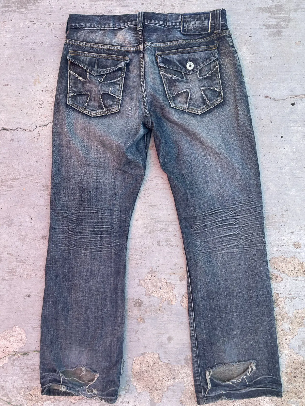 Y2K Skull Cross Helix Jeans
