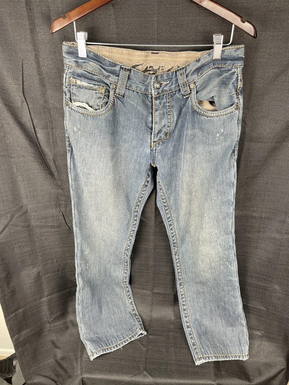 Vintage Stitch's straight jeans distressed denim