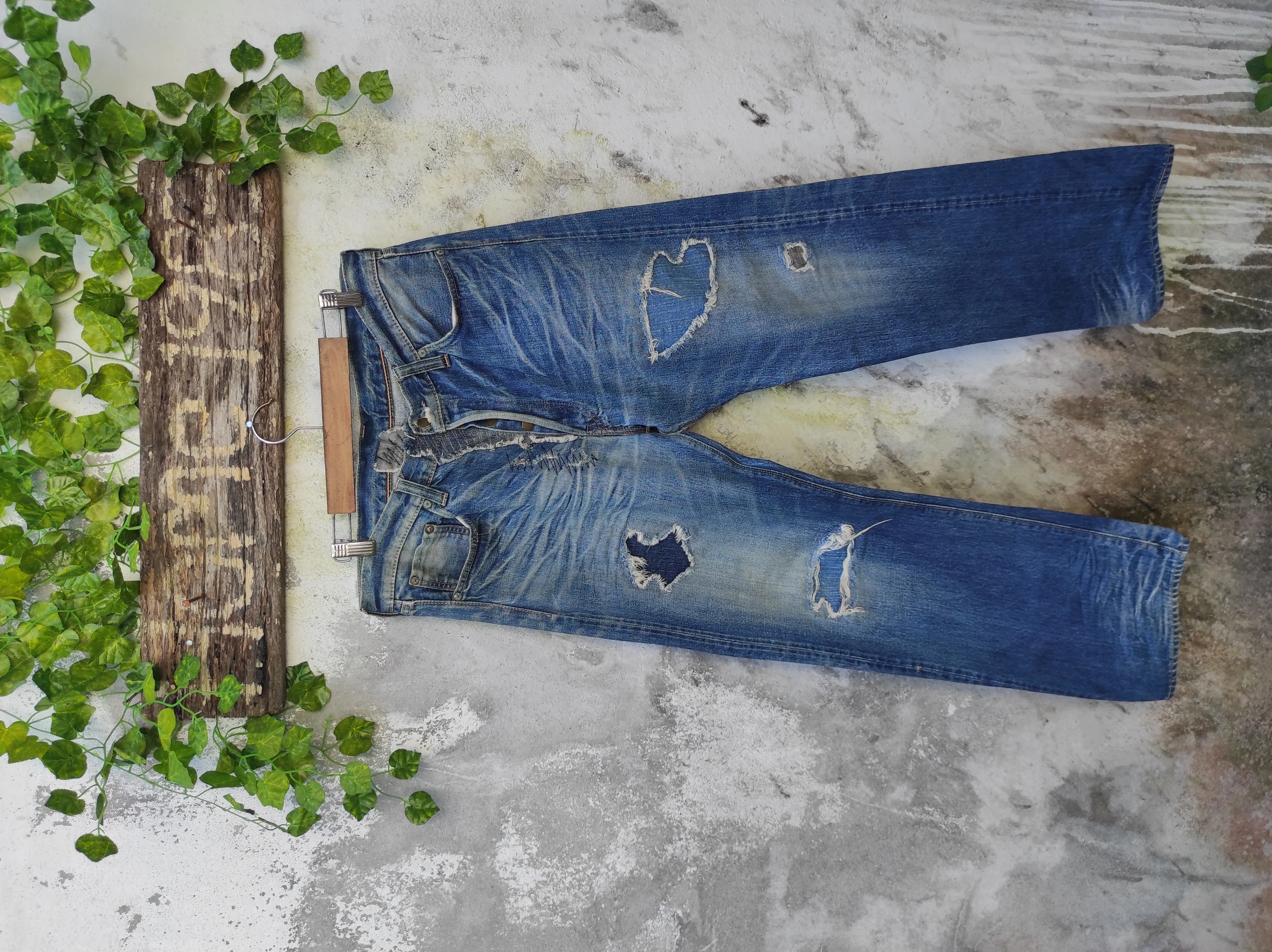 Vintage Distressed Sugar Cane Selvedge Patchwork
