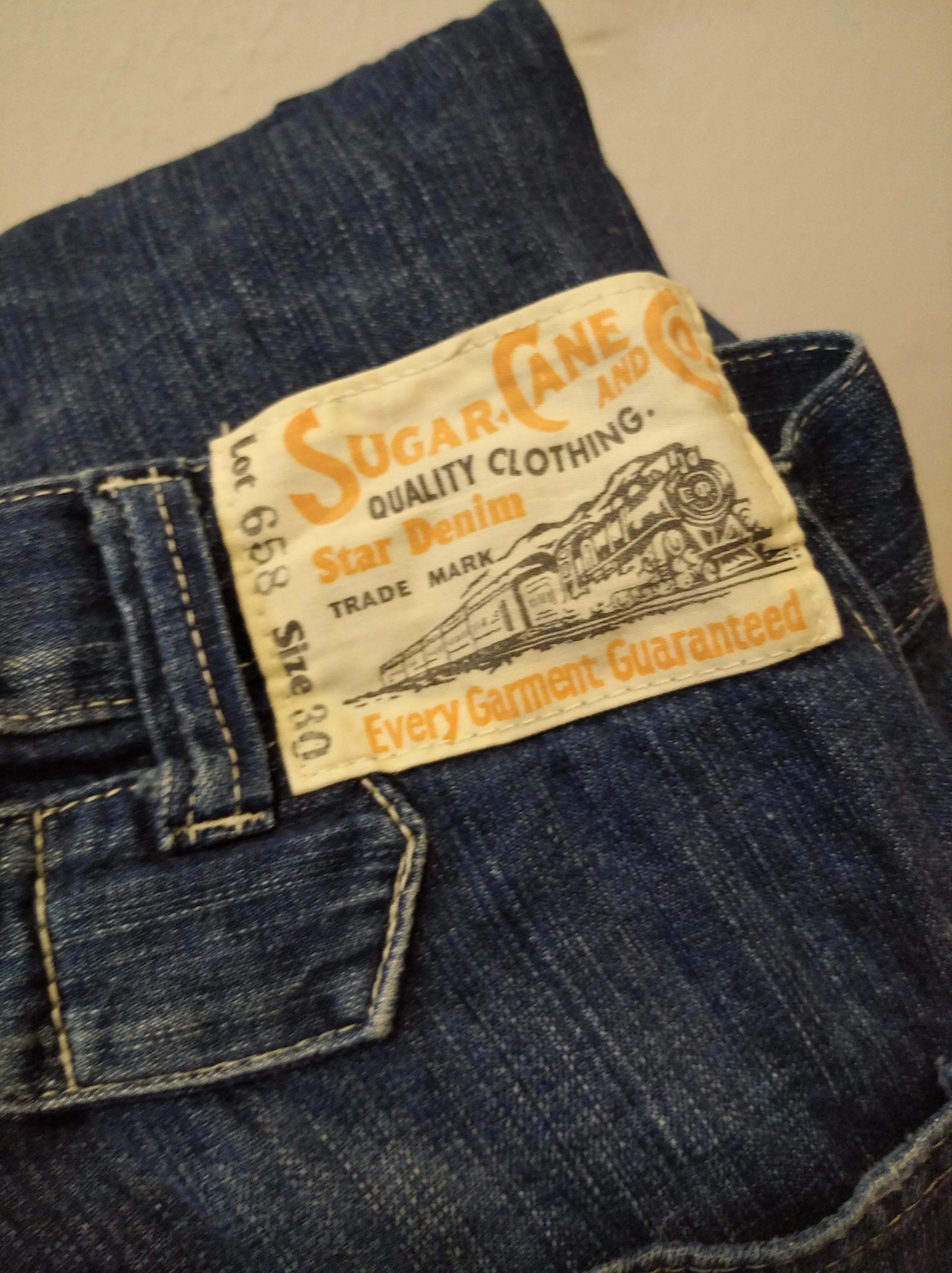 Sugar cane carpenter distressed jeans