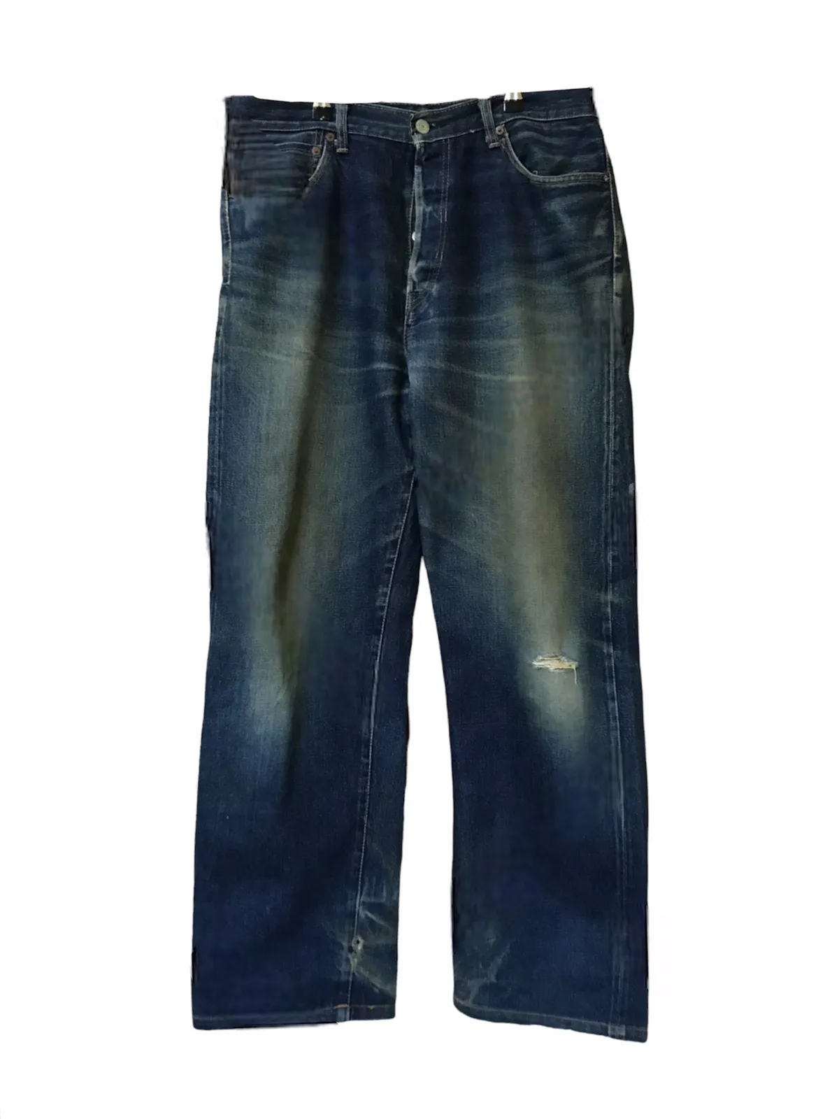 Sugar Cane Nicely Faded Distressed Selvedge Jeans