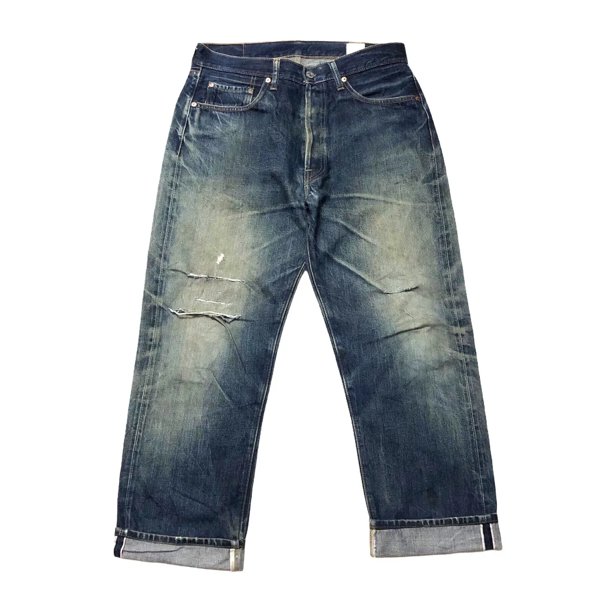 VINTAGE SUGAR CANE LOT 1966 SELVEDGE DISTRESSED RIPPED JEANS