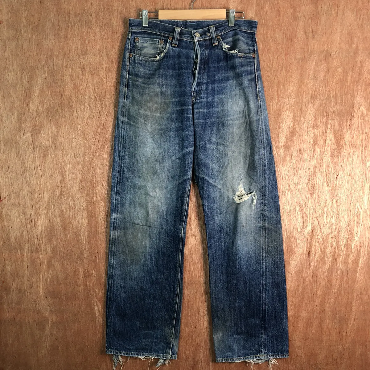 Sugar Cane japan Blue distressed Denim Pants #c140