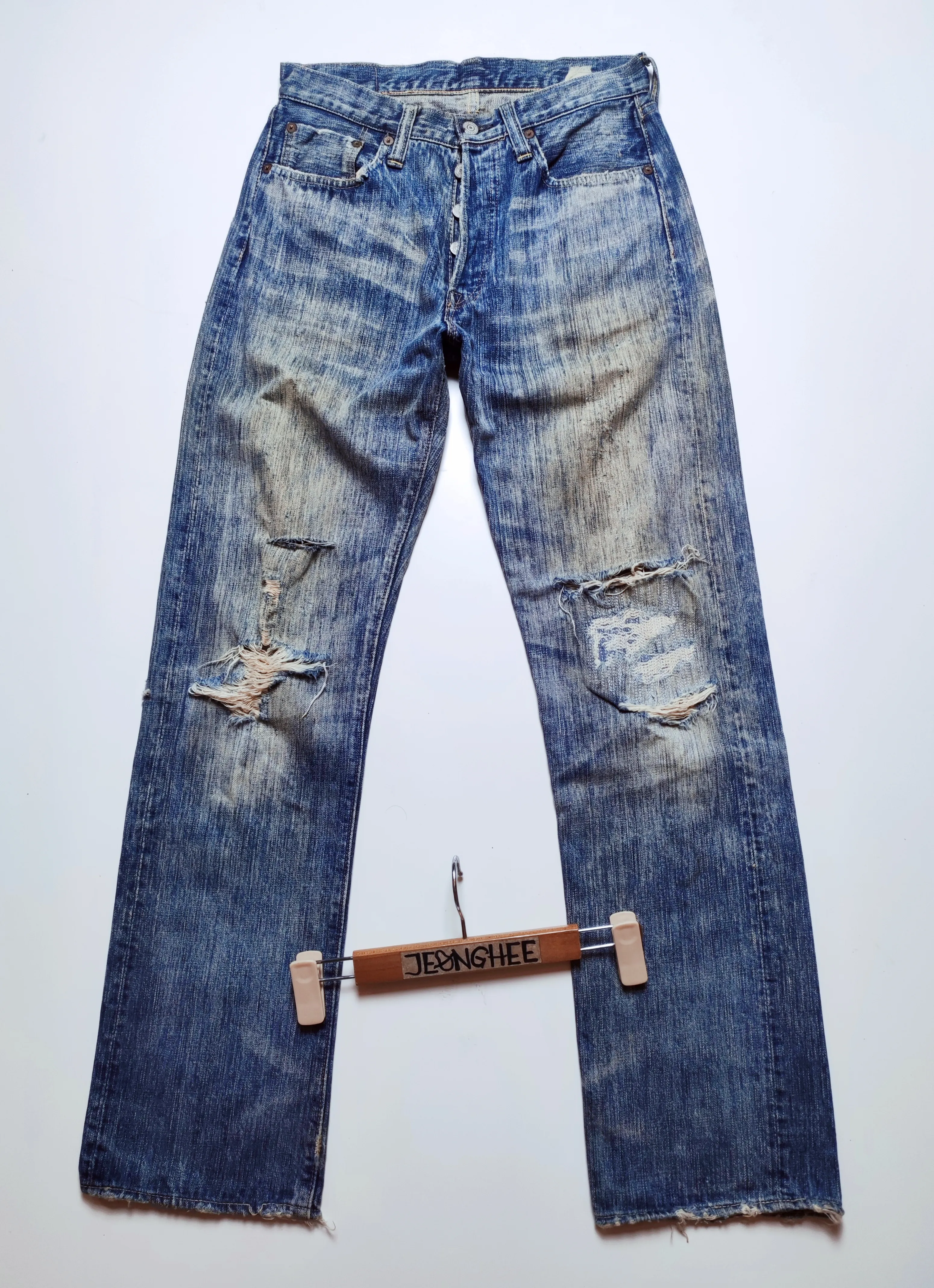 Vtg Sugar Cane Aloha Distressed Selvedge Denim Jeans