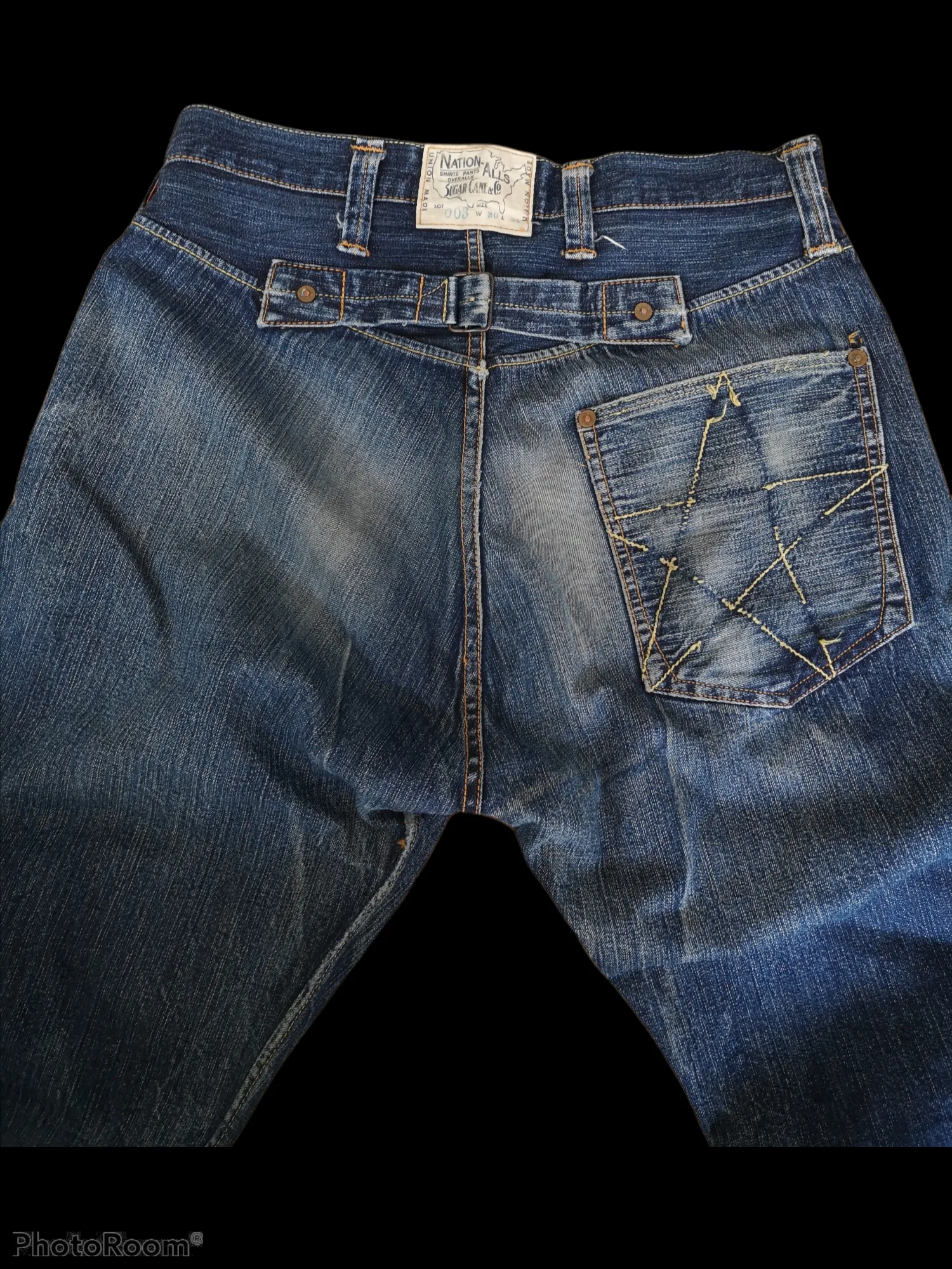 Vintage Distressed Sugar Cane Nation-Alls single Pocket