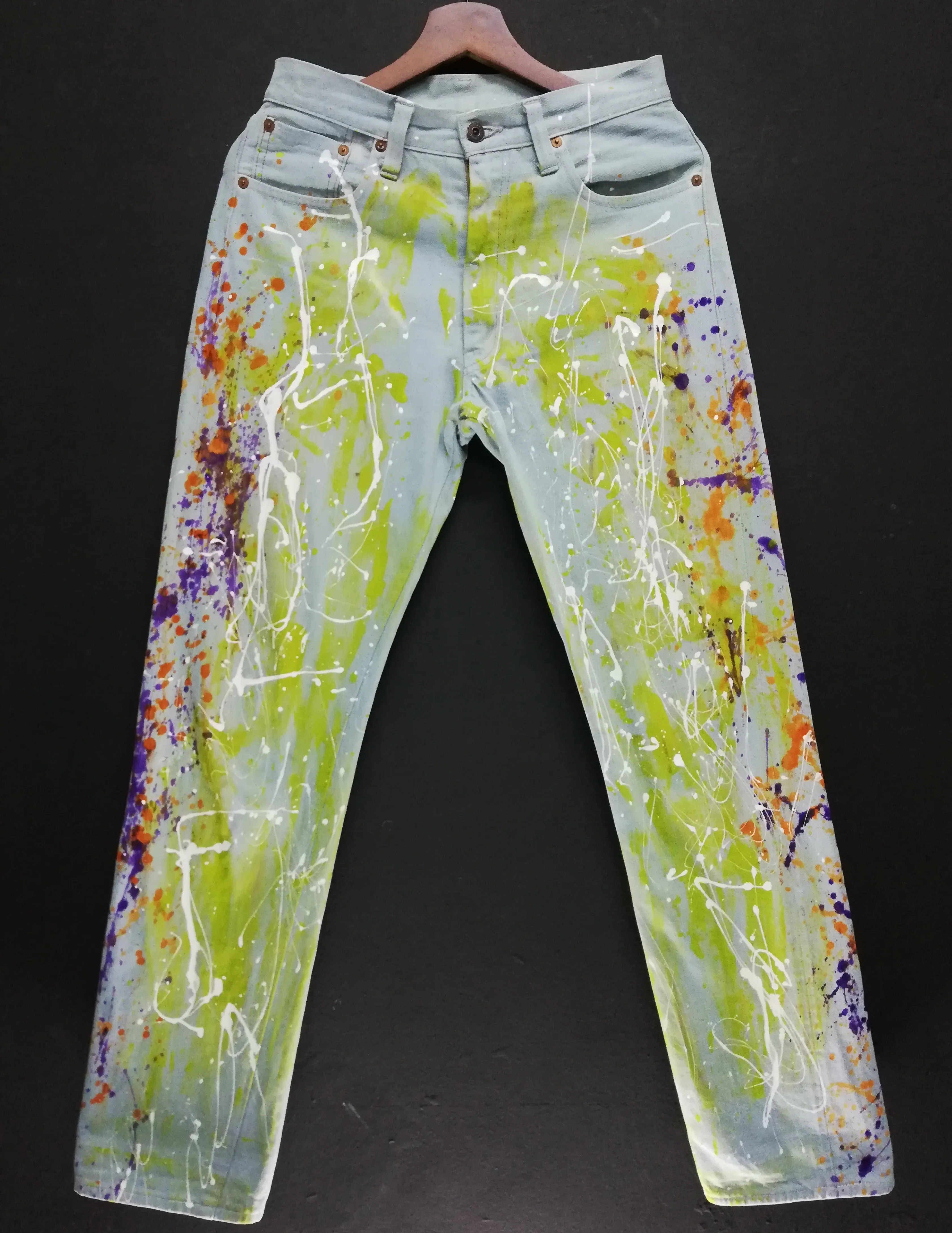 🔥Extremely Customize Sugar Cane Paint Splash Denim Pants🔥