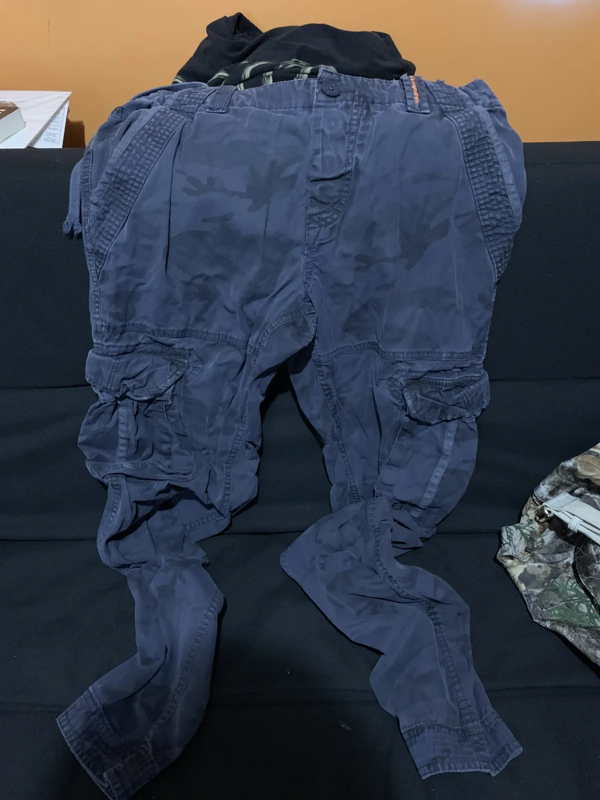 Super dry blue camo cargos