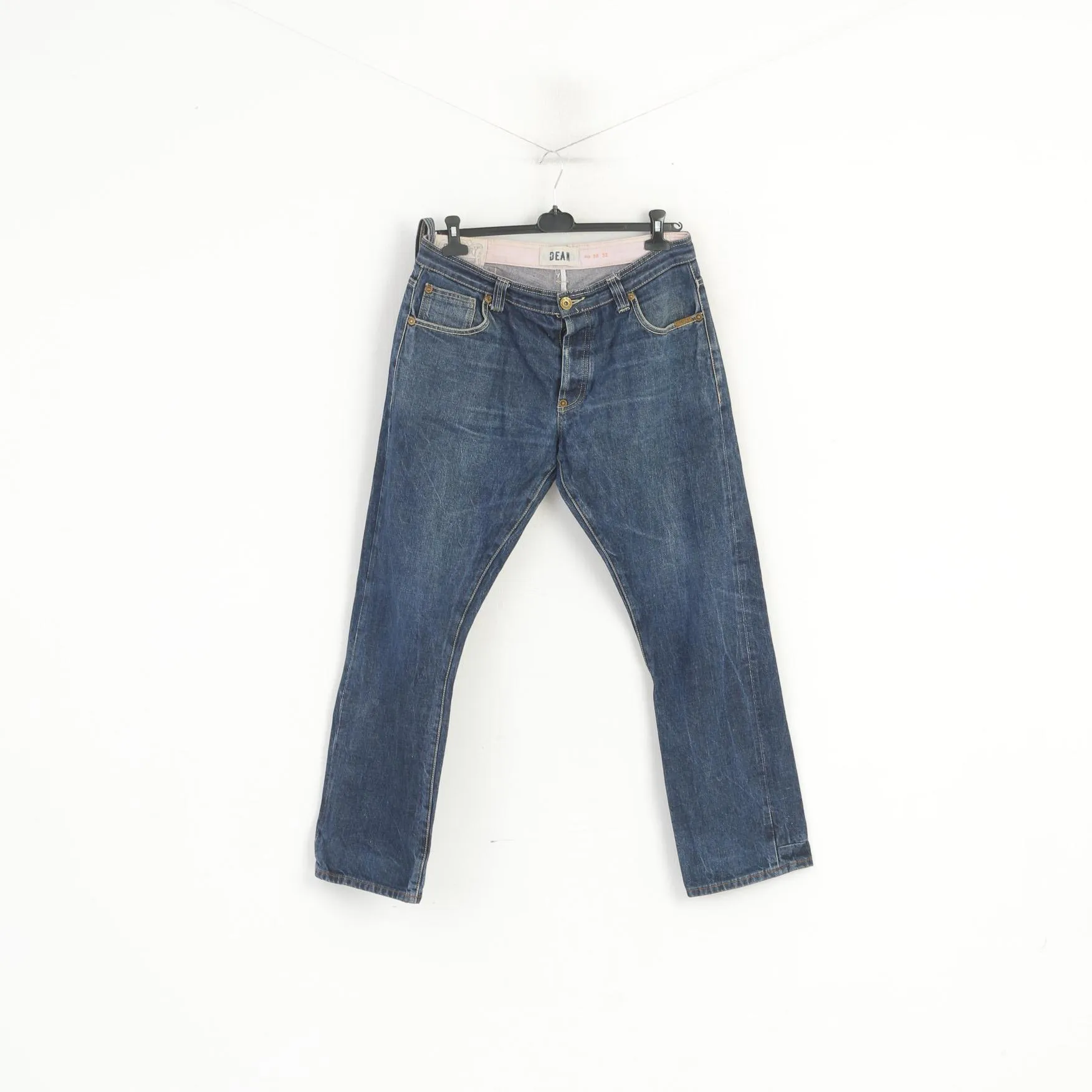 Superdry Men 36 Jeans Trousers Navy Cotton Denim Dean 6204