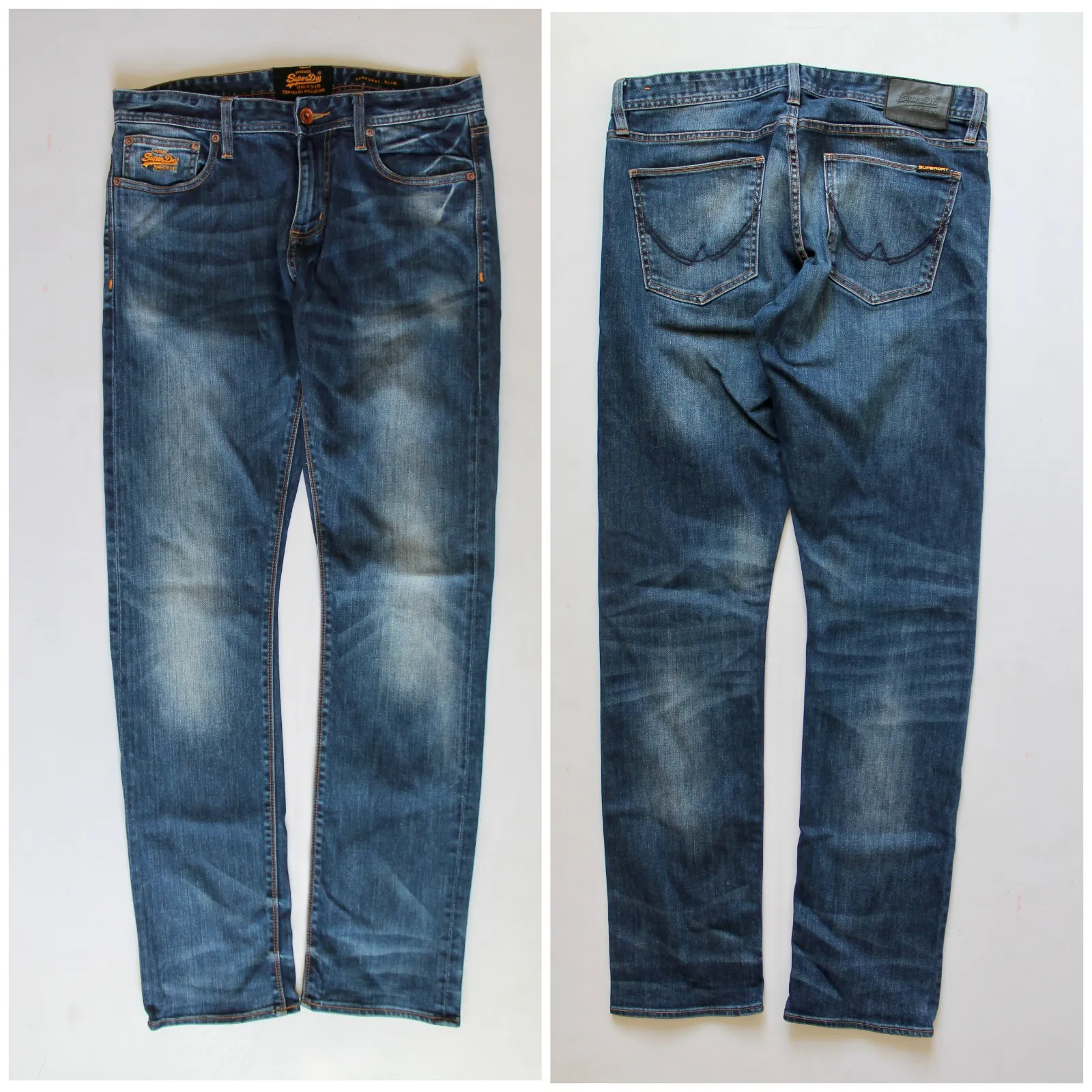 SUPERDRY Corporal Slim Jeans W 34 Denim faded pants Stretch